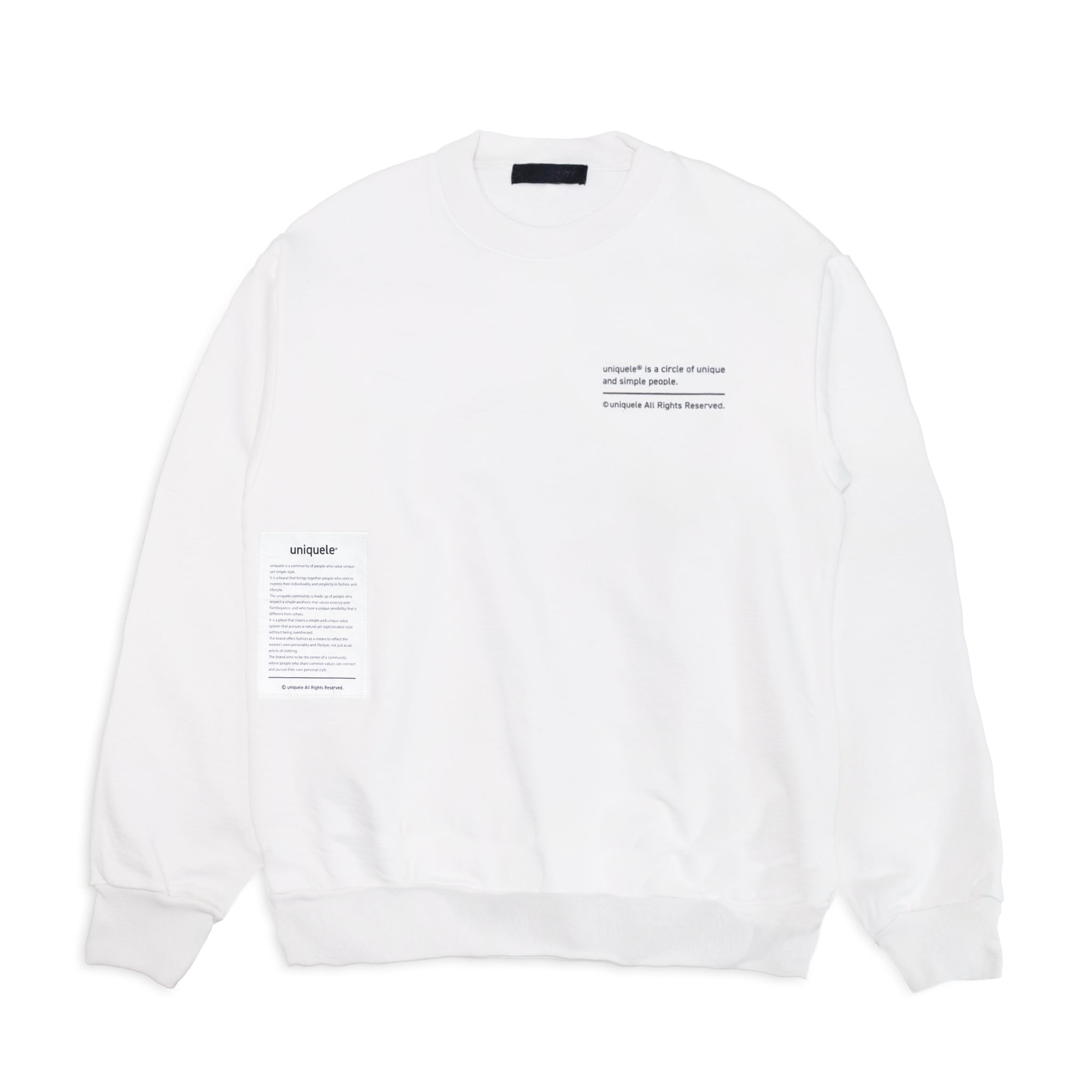 uniquele HEAVY FLEECE CREWNECK SWEAT クルーネック スウェット SW2001 WHITE ホワイト