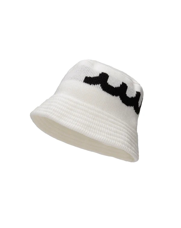 muta MARINE ACANTHUS × muta MARINE Wave Logo Knit Bucket Hat