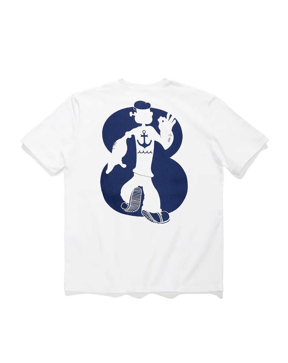 POPEYE™︎ meets muta MARINE 8 SHADOW ストレッチTシャツ WHITE