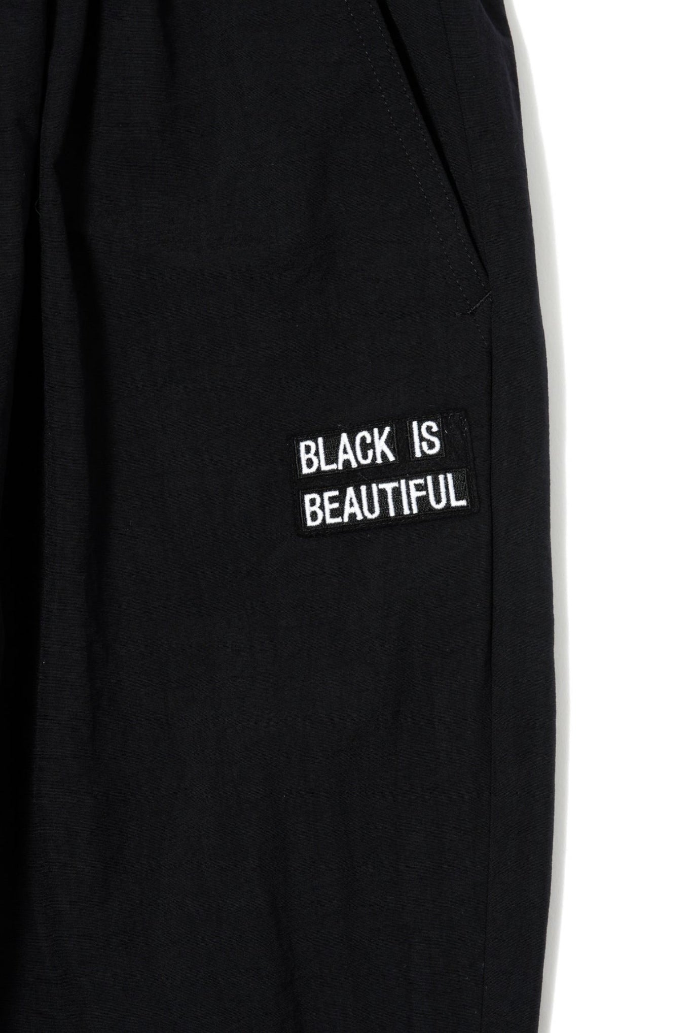 NYLON STANDARD PANTS B090 B091 ロングパンツ 特殊素材 撥水 軽量 コットンライク セットアップ / BLACK