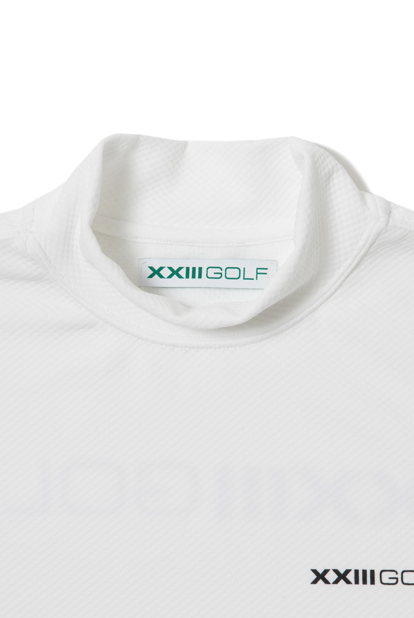 LOGO HIGH NECK S/S TEE G043 モックネック Tシャツ COOLMAX 吸湿 速乾 伸縮 透けにくい 日本製 / WHITE