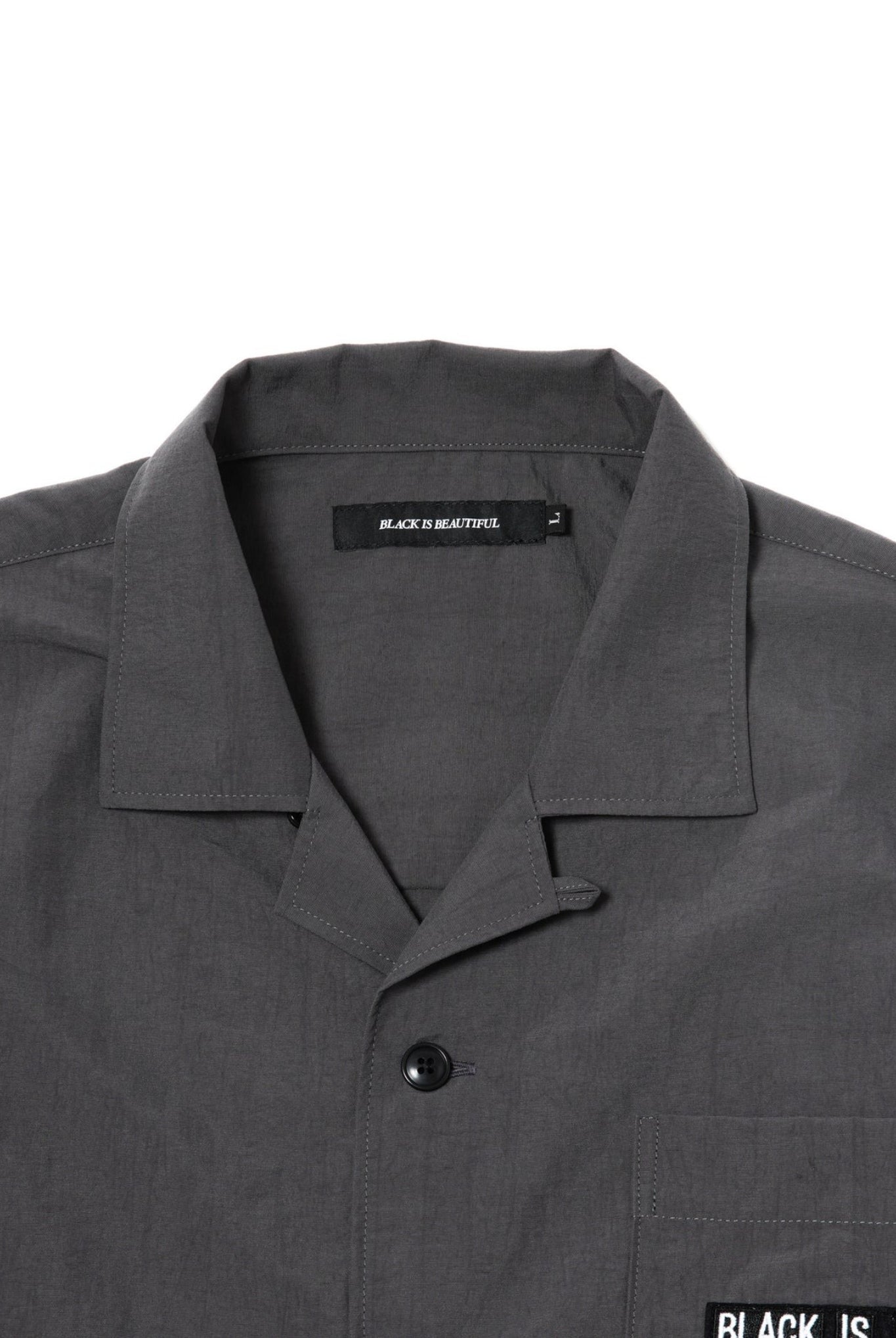 NYLON L/S SHIRTS B088 B089 シャツ 特殊素材 撥水 軽量 コットンライク セットアップ / CHARCOAL