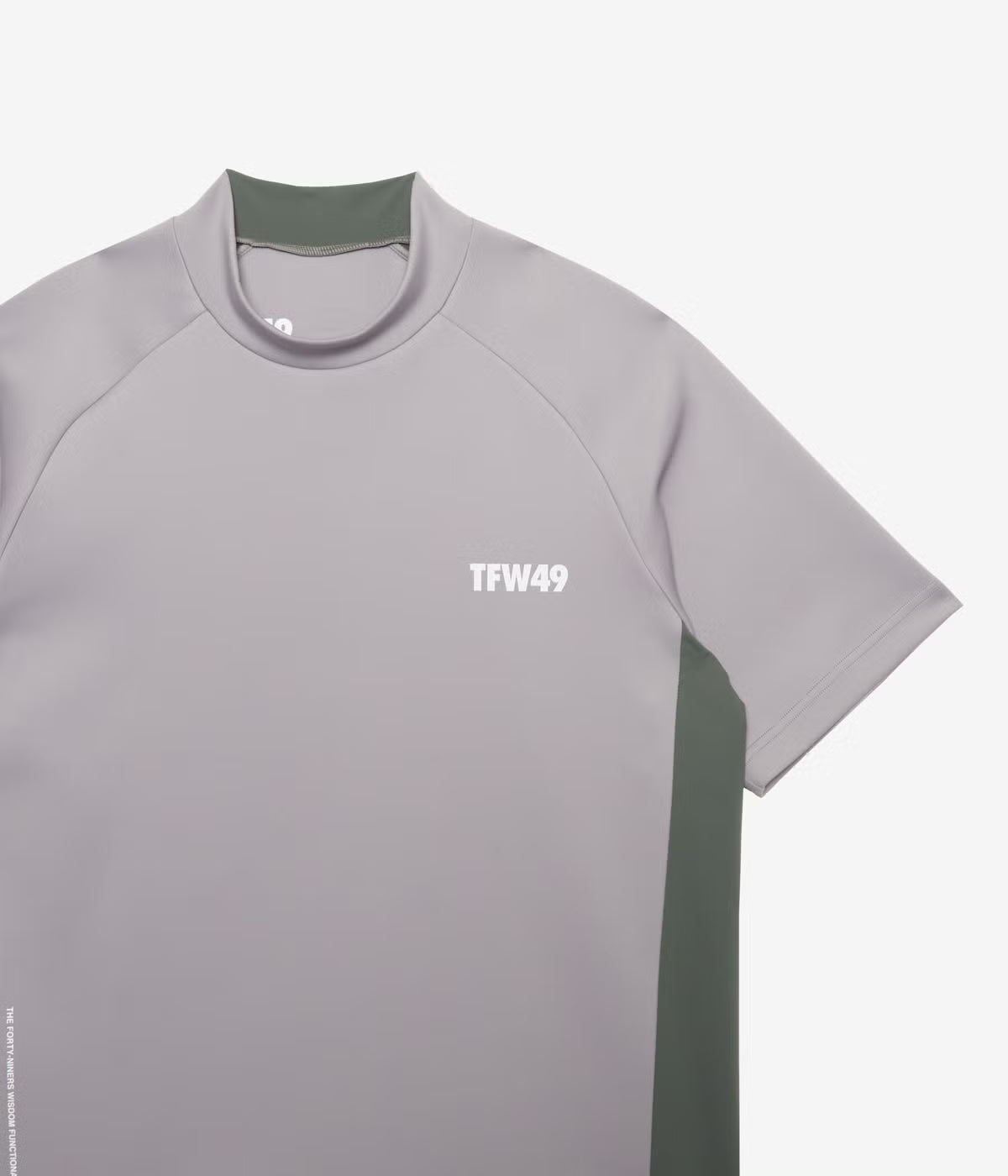 TFW49 SIDE PANEL SHORT SLEEVE MOCKNECK GREY