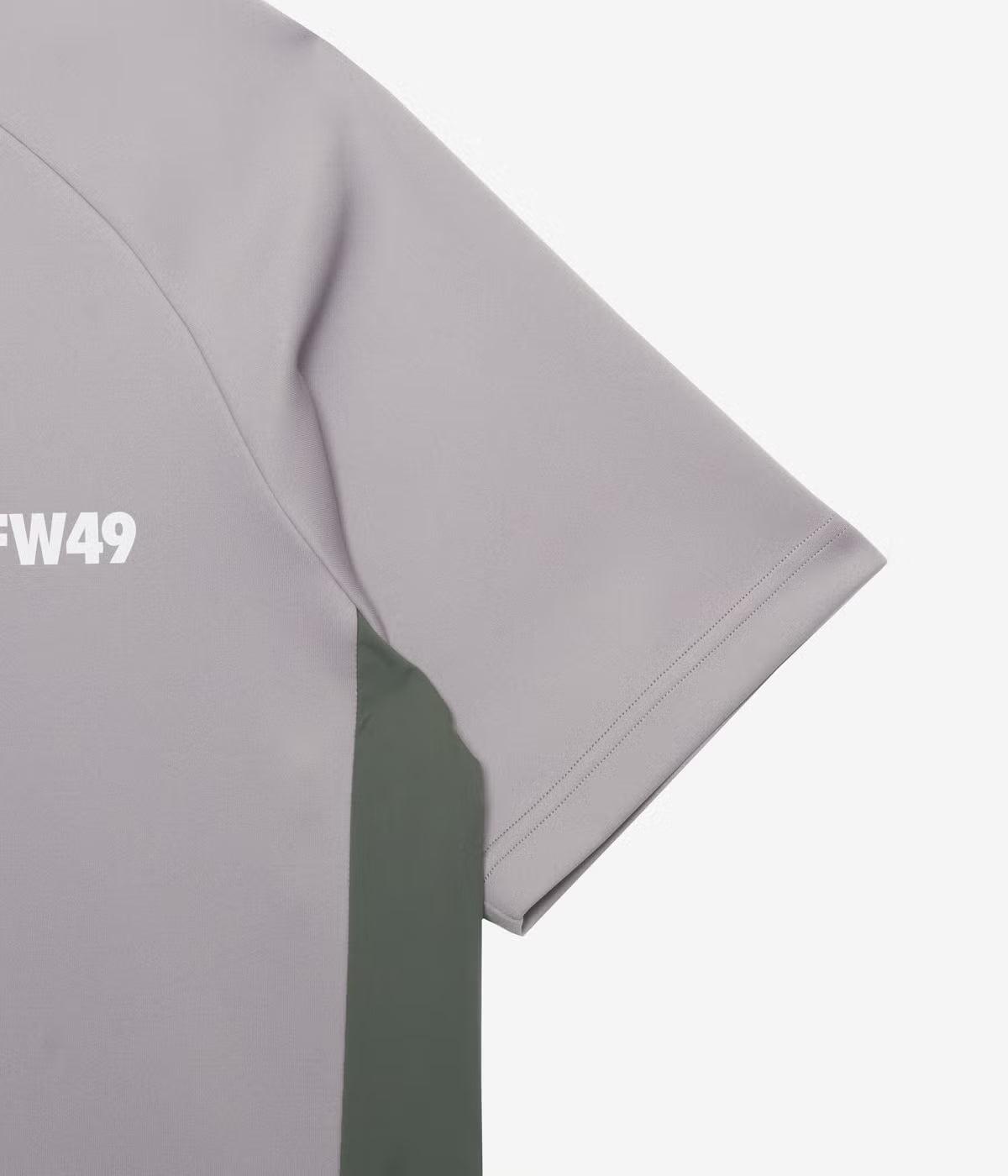 TFW49 SIDE PANEL SHORT SLEEVE MOCKNECK GREY