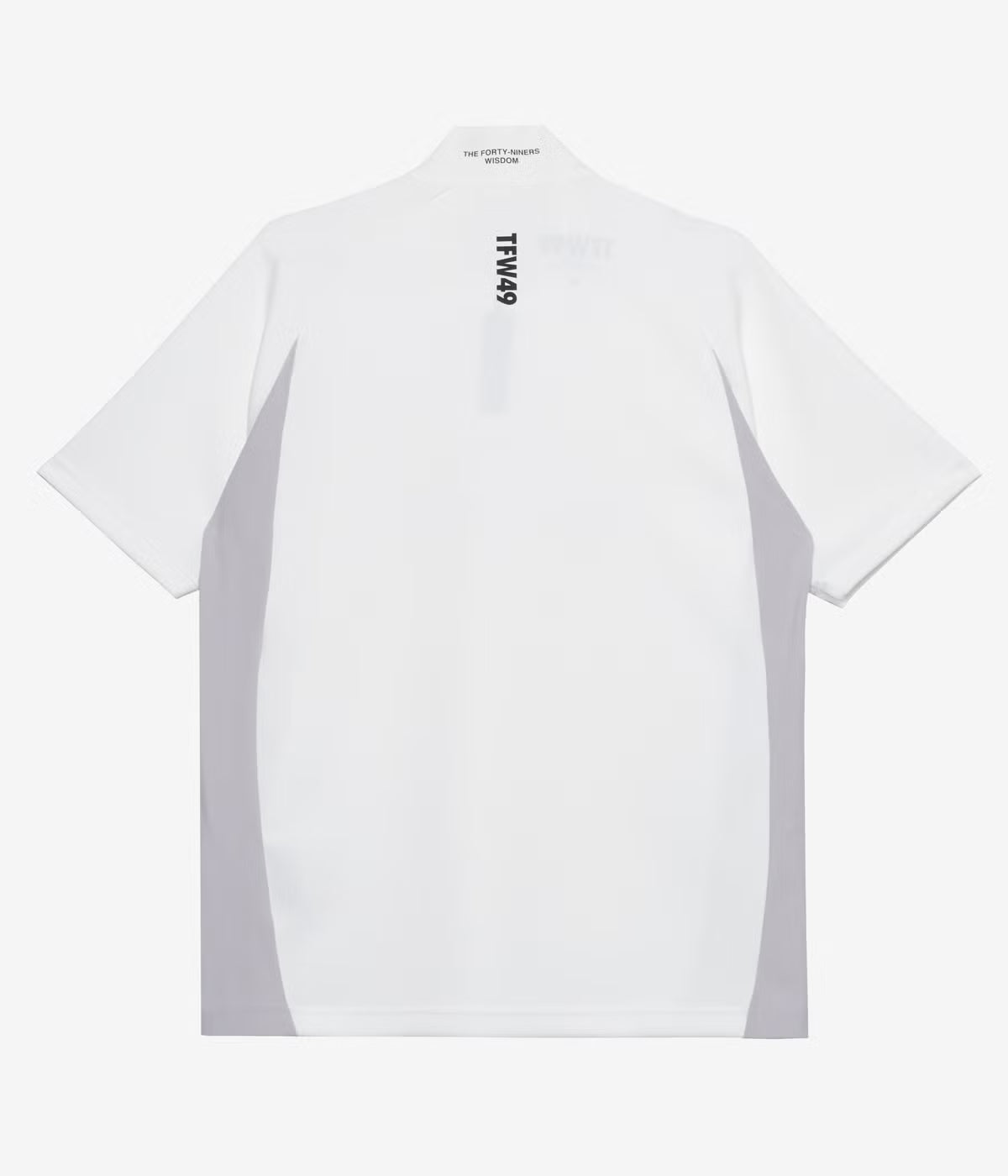 TFW49  HALF ZIP S/S MOCK NECK  WHITE