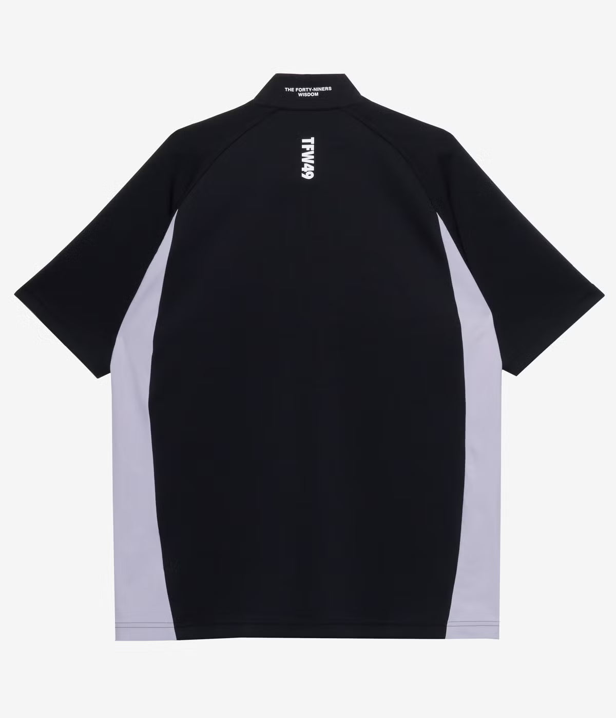 TFW49  HALF ZIP S/S MOCK NECK  BLACK　
