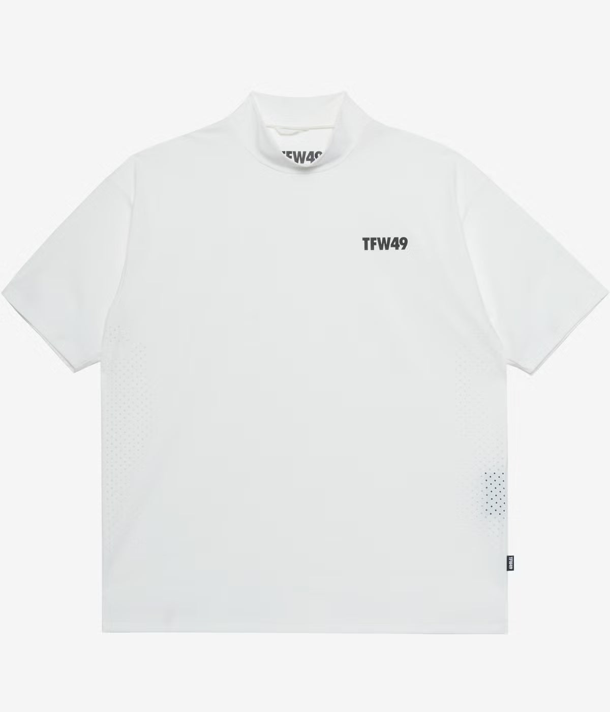 NEW  PUNCHED MESH HALF MOCKNECK T