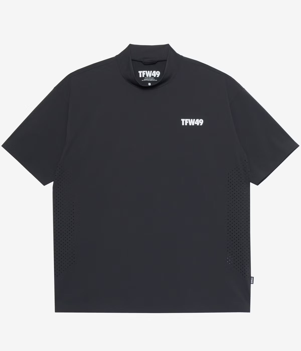 NEW  PUNCHED MESH HALF MOCKNECK T