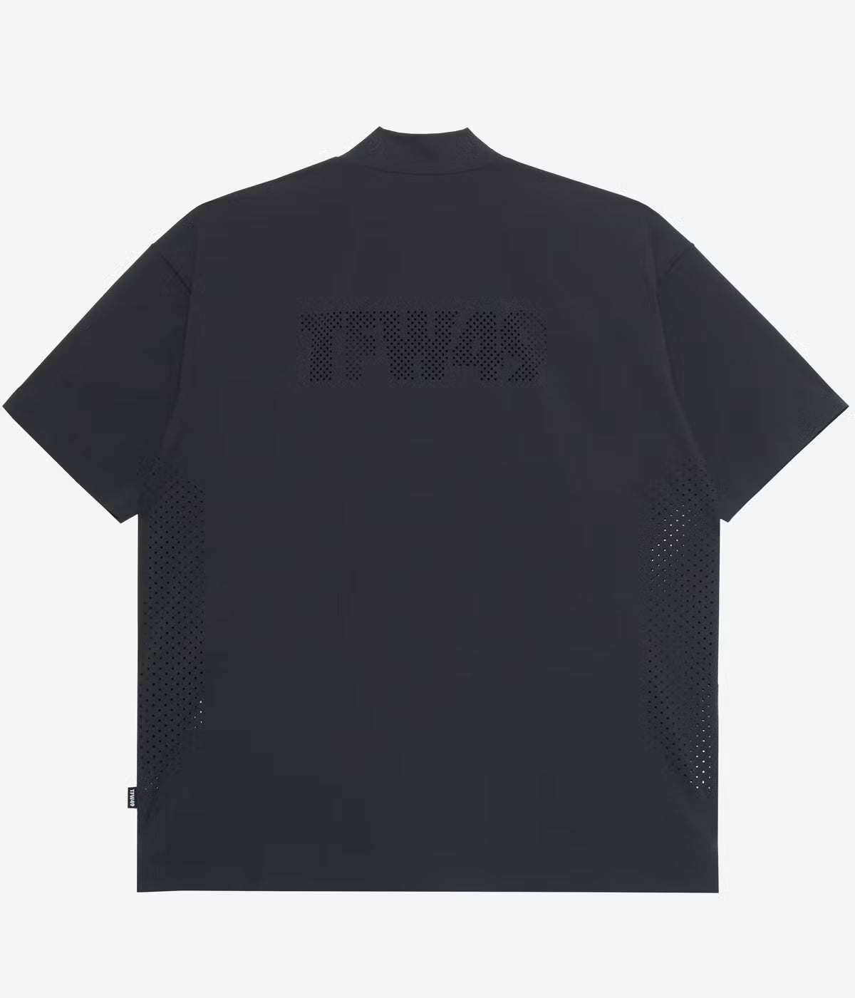 NEW  PUNCHED MESH HALF MOCKNECK T