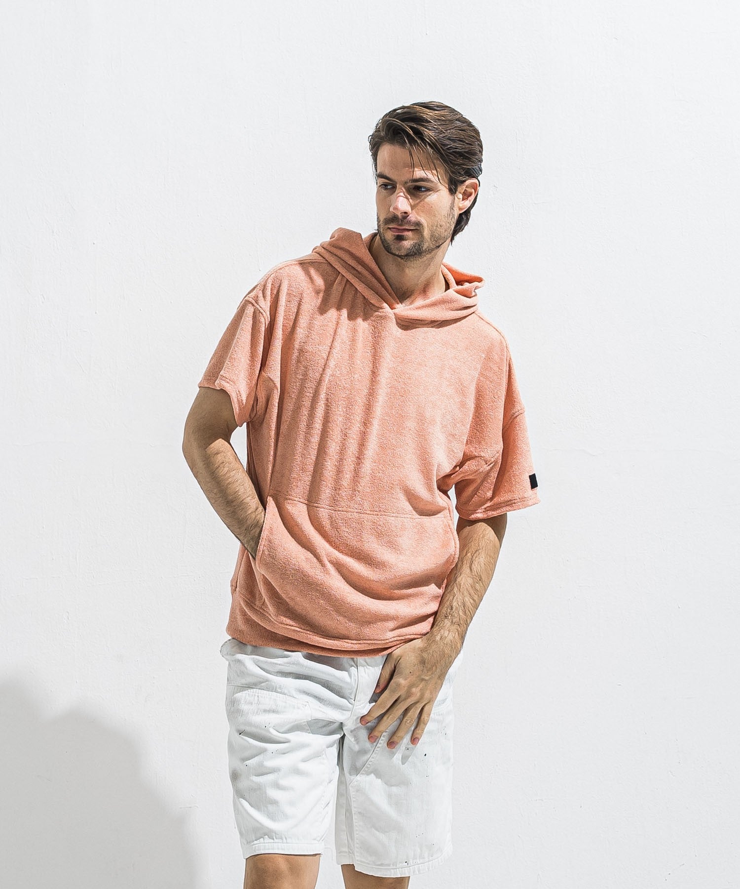 RESOUND CLOTHING リサウンドクロージング PILE HALF HOODIE RC40-C-003 PINK