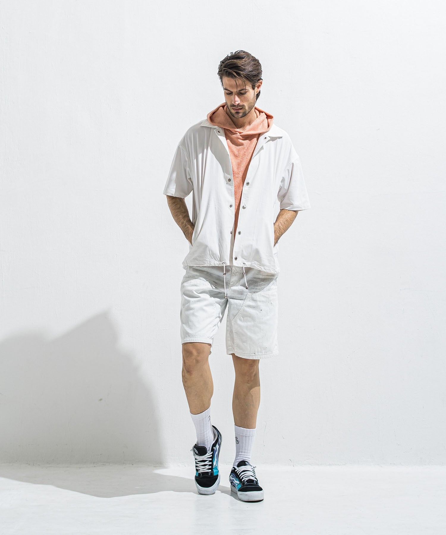RESOUND CLOTHING リサウンドクロージング PILE HALF HOODIE RC40-C-003 PINK