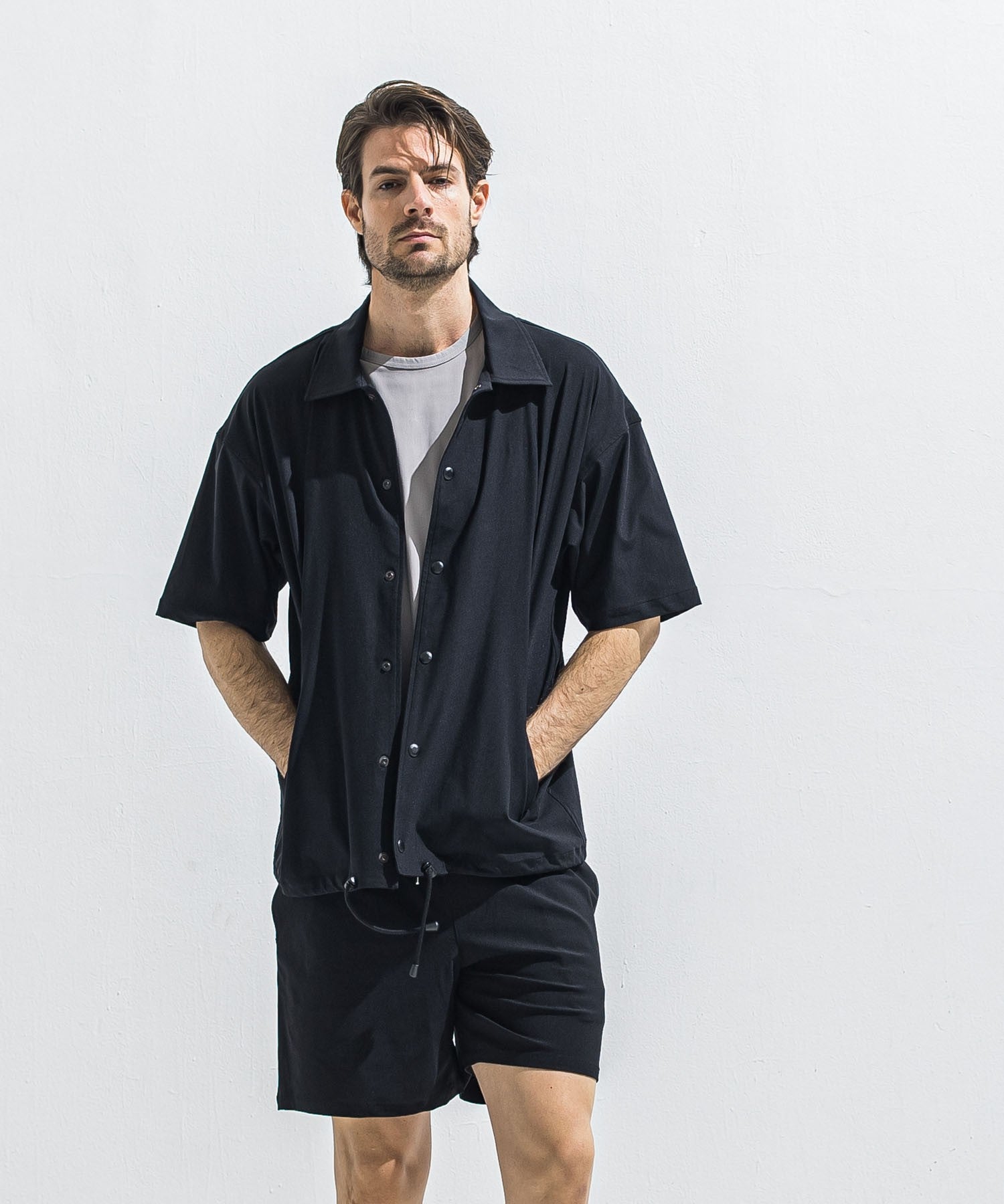 NYLON HALF COACH JACKET