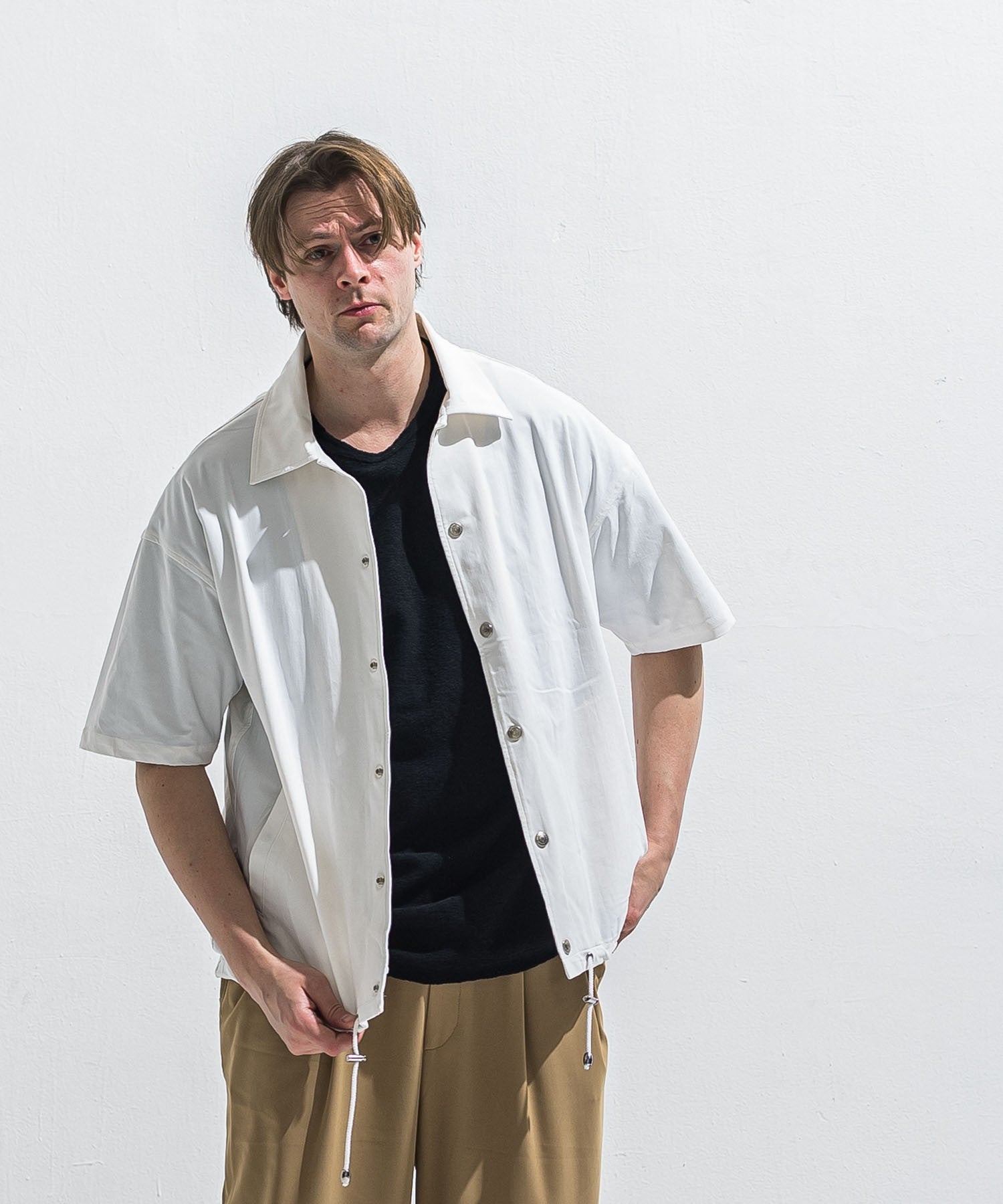 RESOUND CLOTHING リサウンドクロージング NYLON HALF COACH JACKET RC40-C-002 BLACK