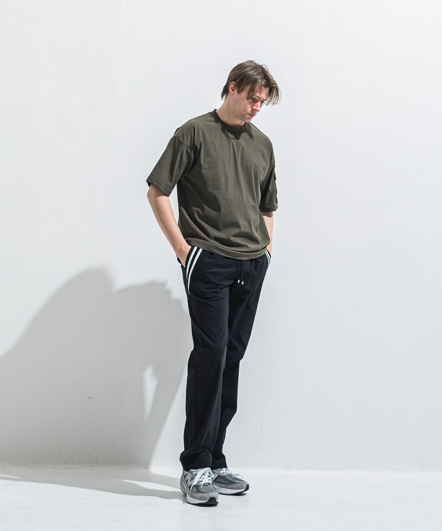 RESOUND CLOTHING リサウンドクロージング militaryPocket nylon OVER TEE RC40-T-008 KHAKI