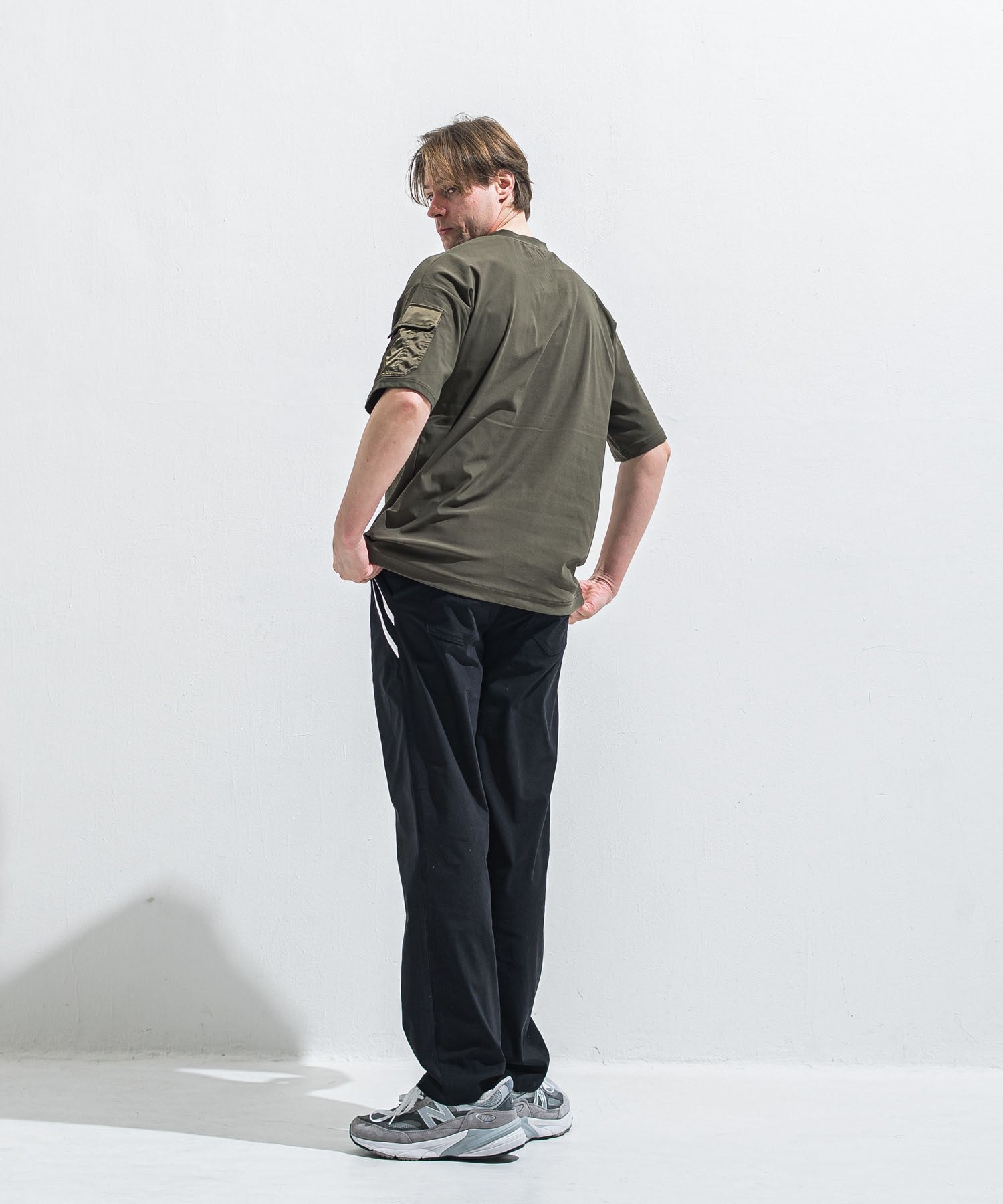 RESOUND CLOTHING リサウンドクロージング militaryPocket nylon OVER TEE RC40-T-008 KHAKI