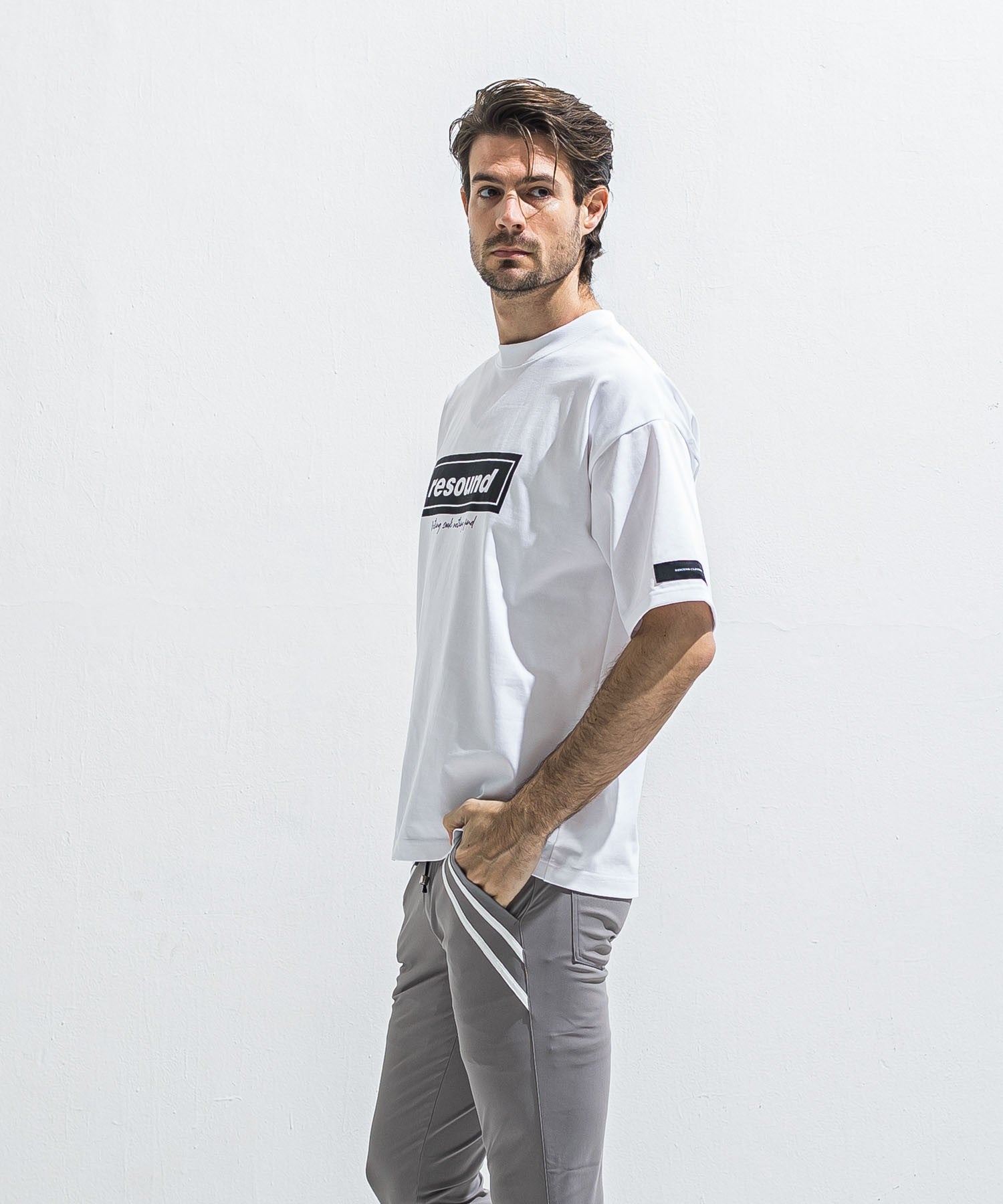 RESOUND CLOTHING リサウンドクロージング BOX OVER TEE RC40-T-007 WHGREY