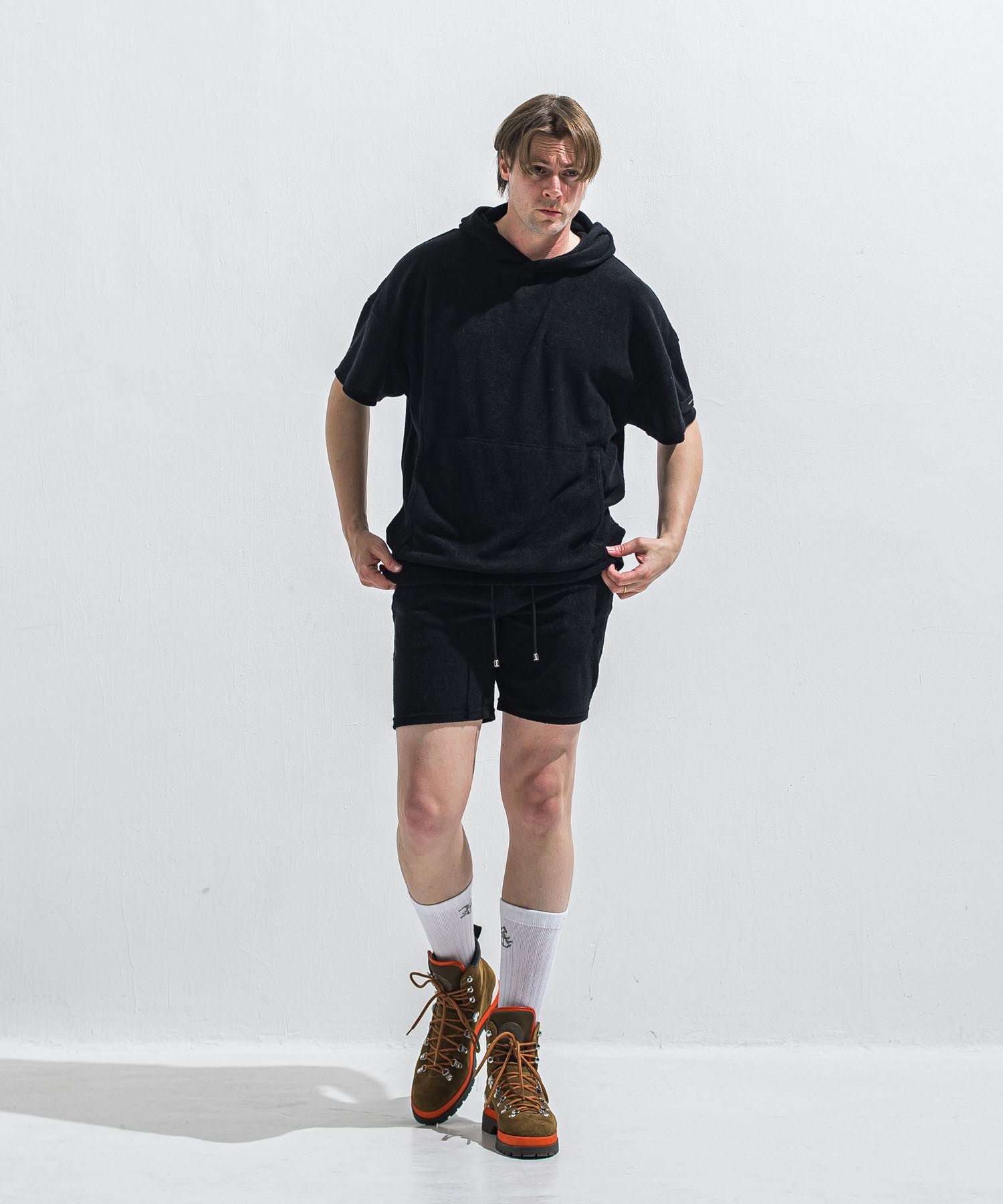 RESOUND CLOTHING リサウンドクロージング vintage PILE SHORTS RC40-HP-001 BLACK