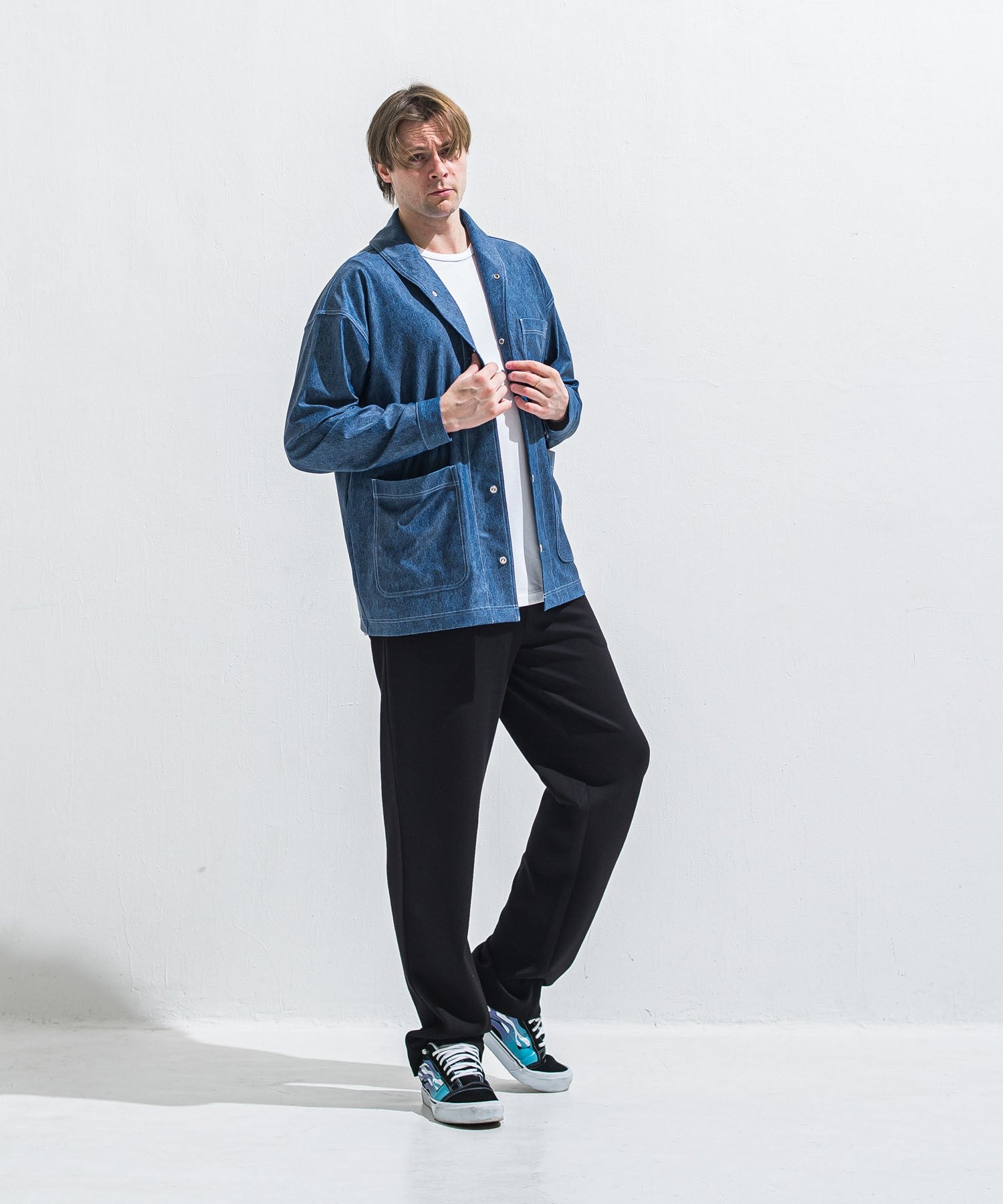 【別注】RESOUND CLOTHING リサウンドクロージング SEMI WIDE TUCK PANTS RC40-ST-016WT-2 NYLON BLACK