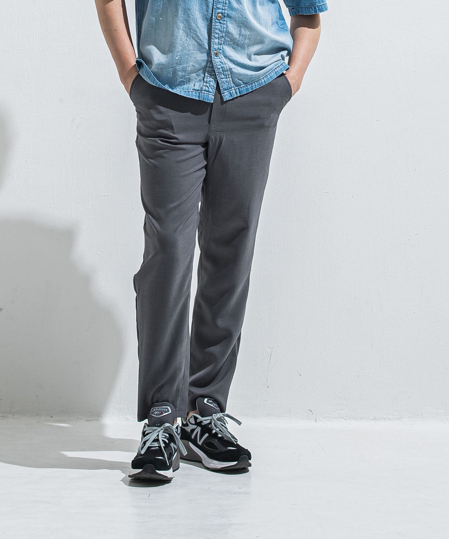 RESOUND CLOTHING リサウンドクロージング PAT WIDE EASY PANTS RC40-ST-036BN TWILLGREY