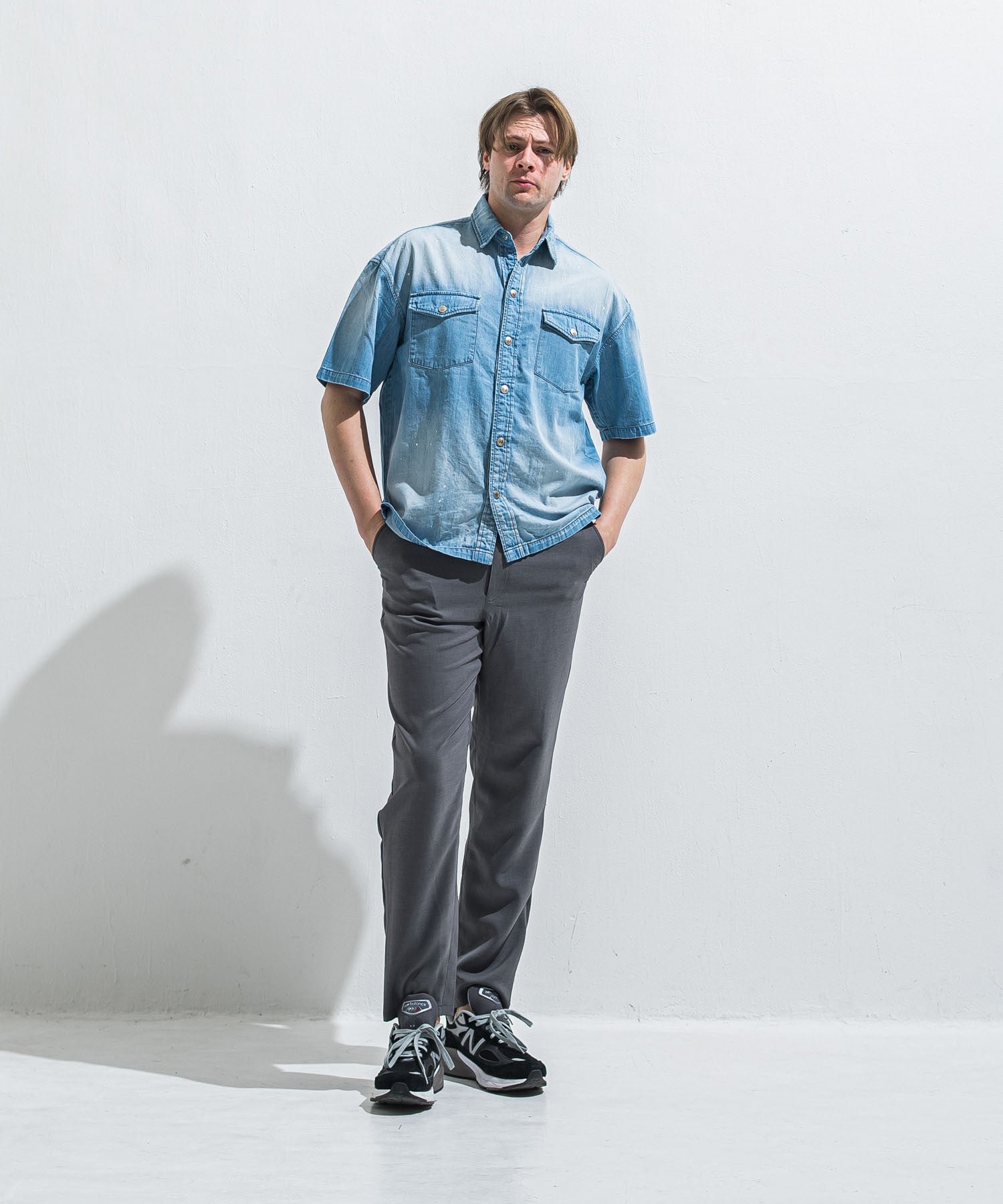 RESOUND CLOTHING リサウンドクロージング PAT WIDE EASY PANTS RC40-ST-036BN TWILLNAVY