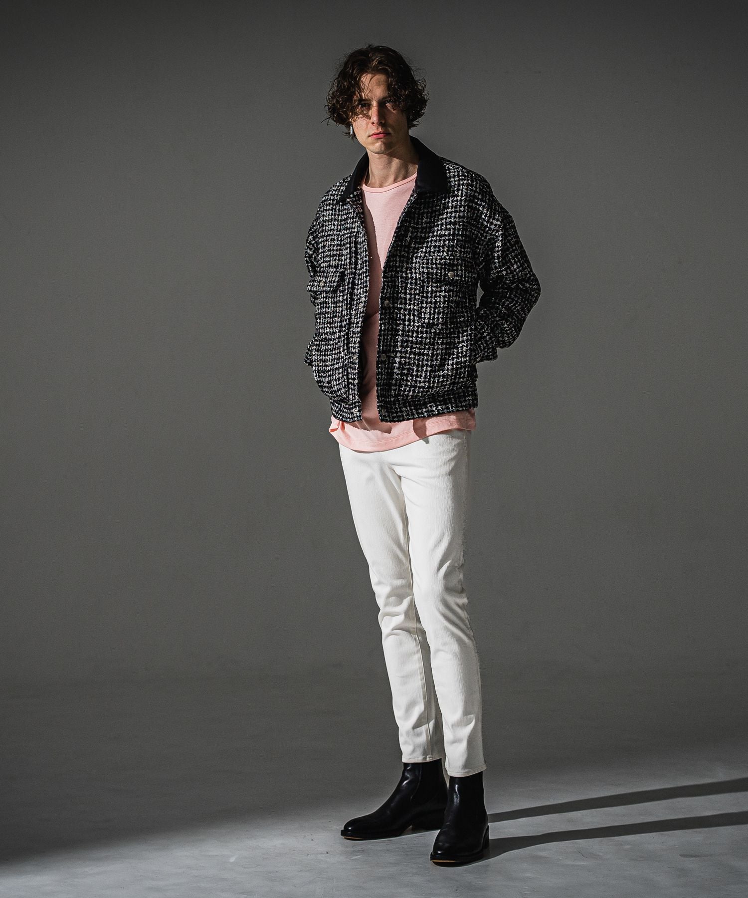 RESOUND CLOTHING リサウンドクロージング MICK DENIM JERSEY BASIC-ST-020 WHITE