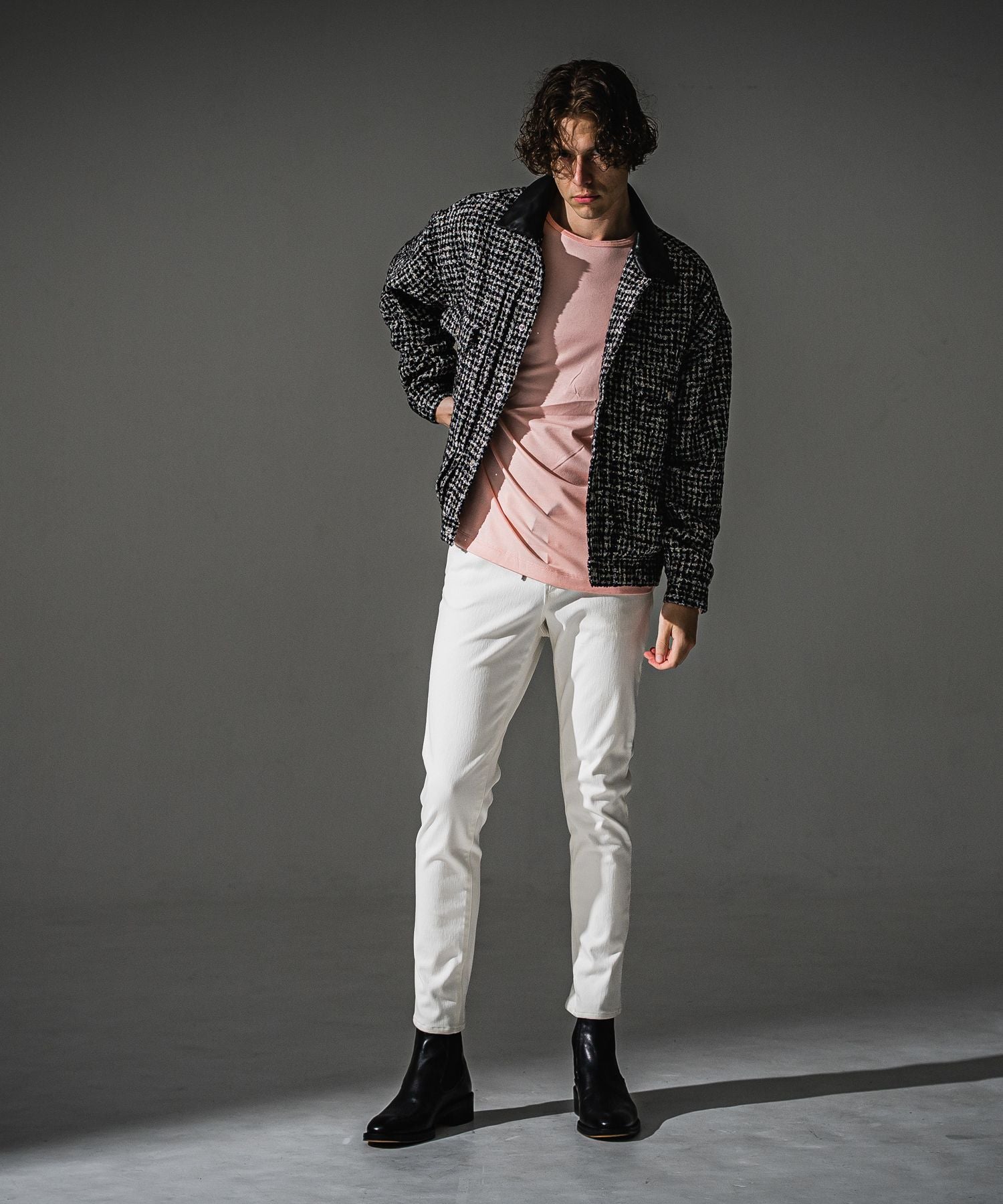 RESOUND CLOTHING リサウンドクロージング MICK DENIM JERSEY BASIC-ST-020 WHITE