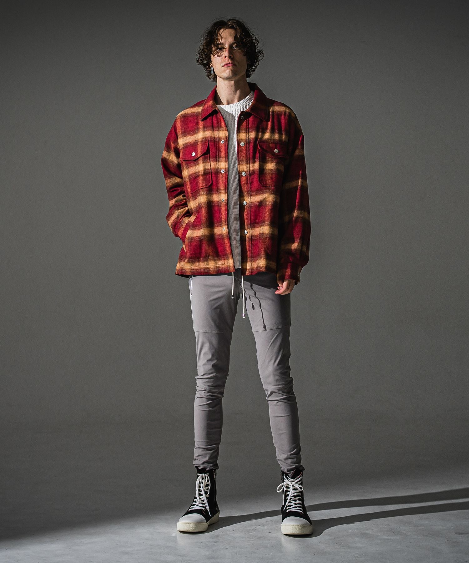 RESOUND CLOTHING リサウンドクロージング Johnson LINE NYLON PT BASIC-ST-009 GREYWH