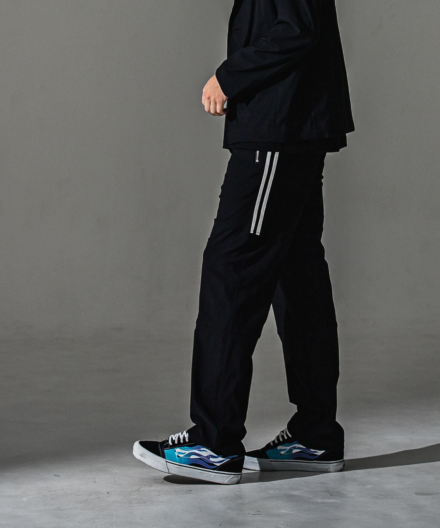 RESOUND CLOTHING リサウンドクロージング Johnson LINE WIDE PT BASIC-ST-009WT BKWH