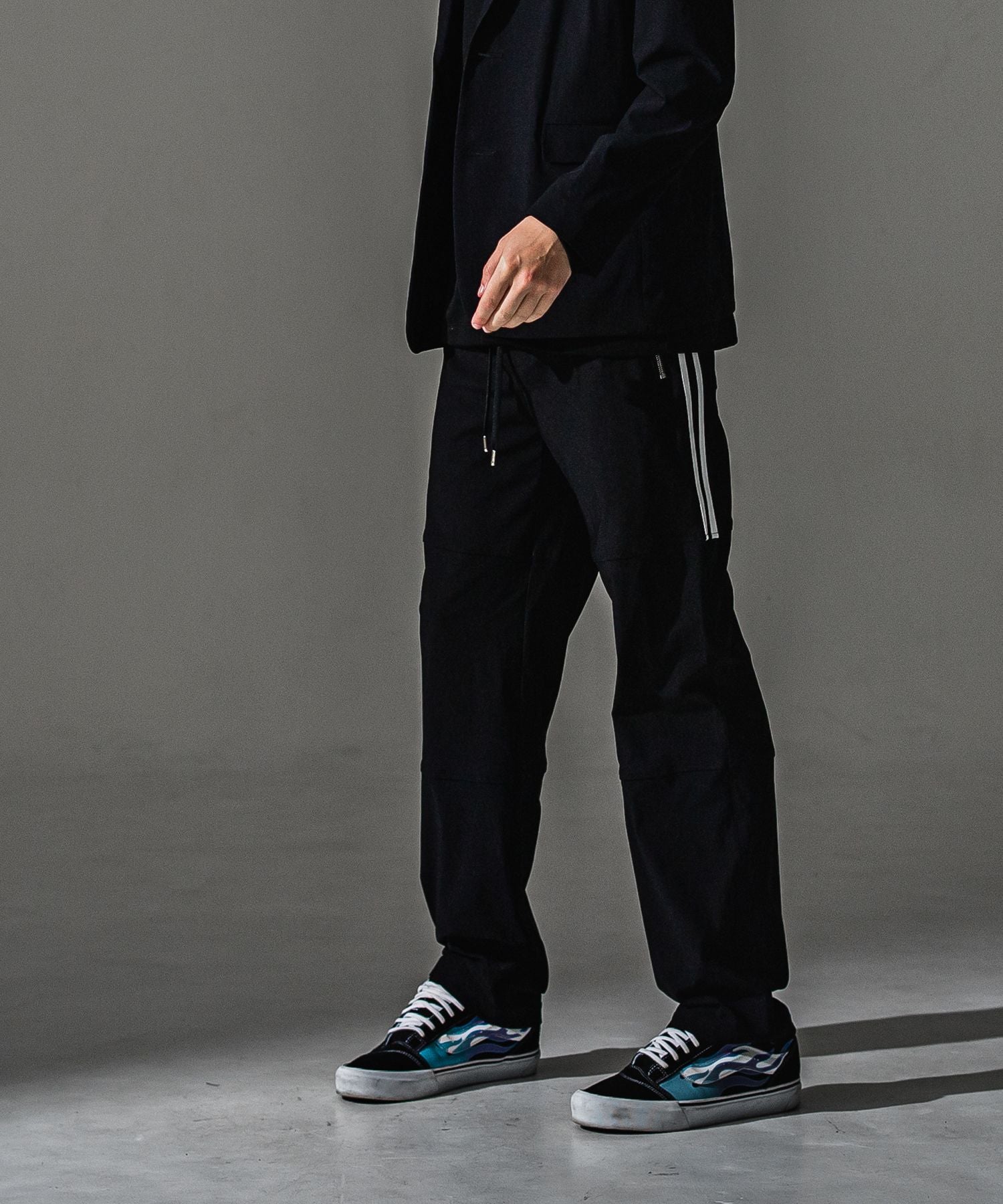 RESOUND CLOTHING リサウンドクロージング Johnson LINE WIDE PT BASIC-ST-009WT BKWH