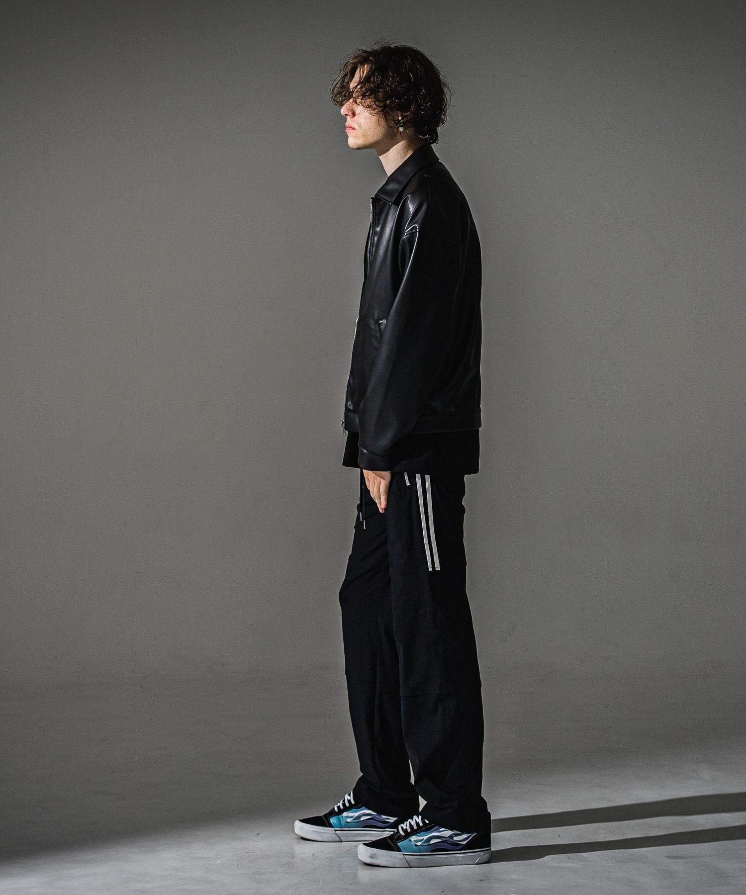 RESOUND CLOTHING リサウンドクロージング Johnson LINE WIDE PT BASIC-ST-009WT BKWH