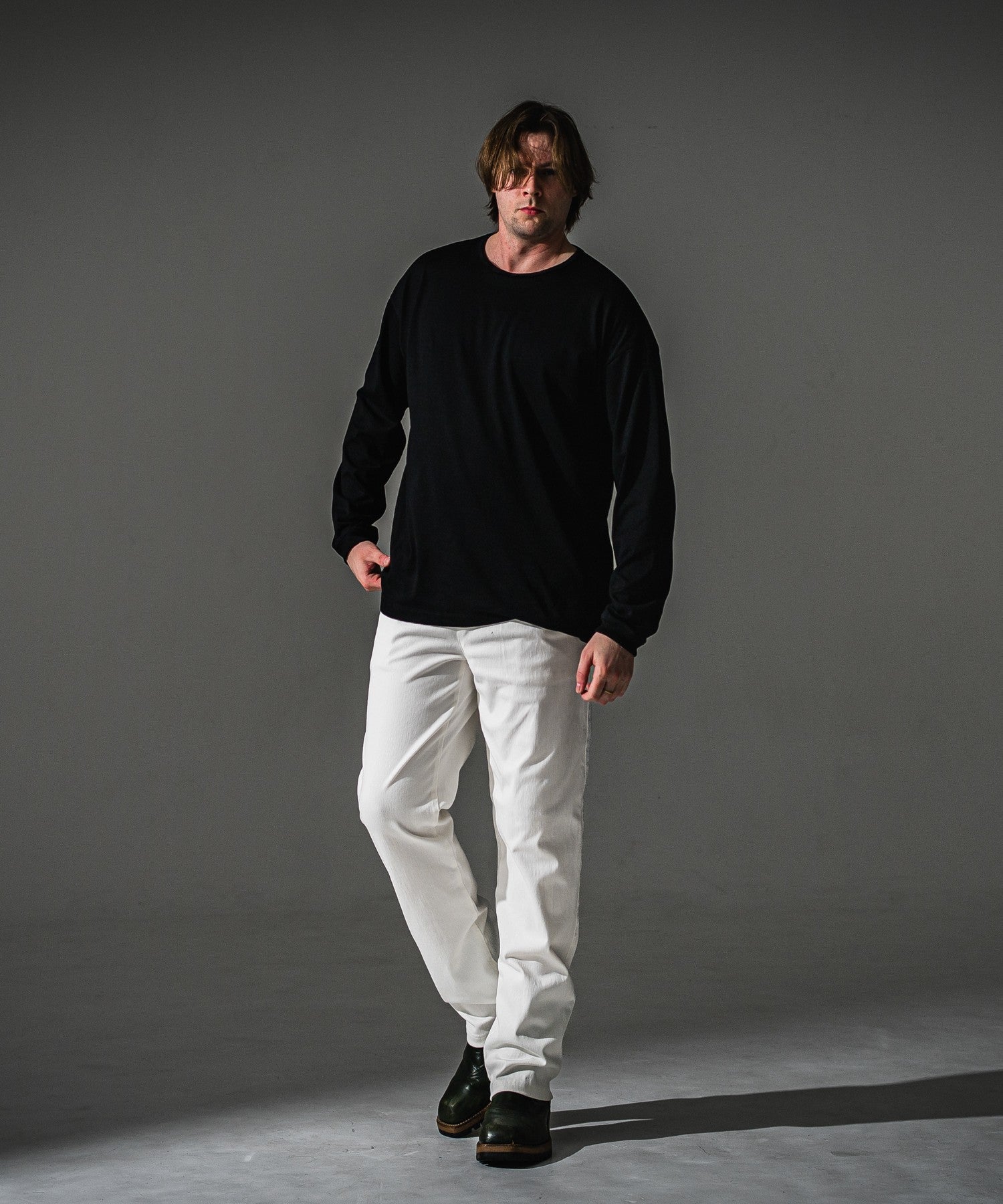 RESOUND CLOTHING リサウンドクロージング DENIM JERSEY WIDE PT RC41-ST-016WTD WHITE