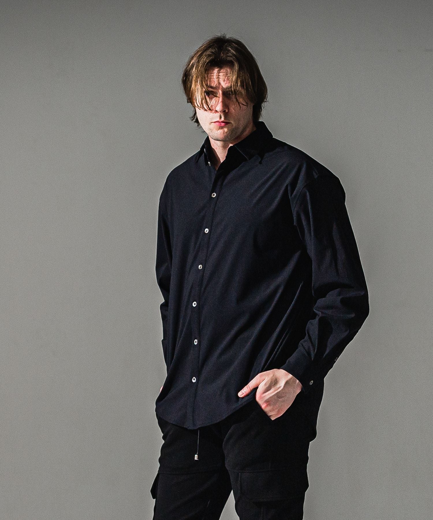 RESOUND CLOTHING リサウンドクロージング NYLON jack shirts RC41-SH-001 BLACK