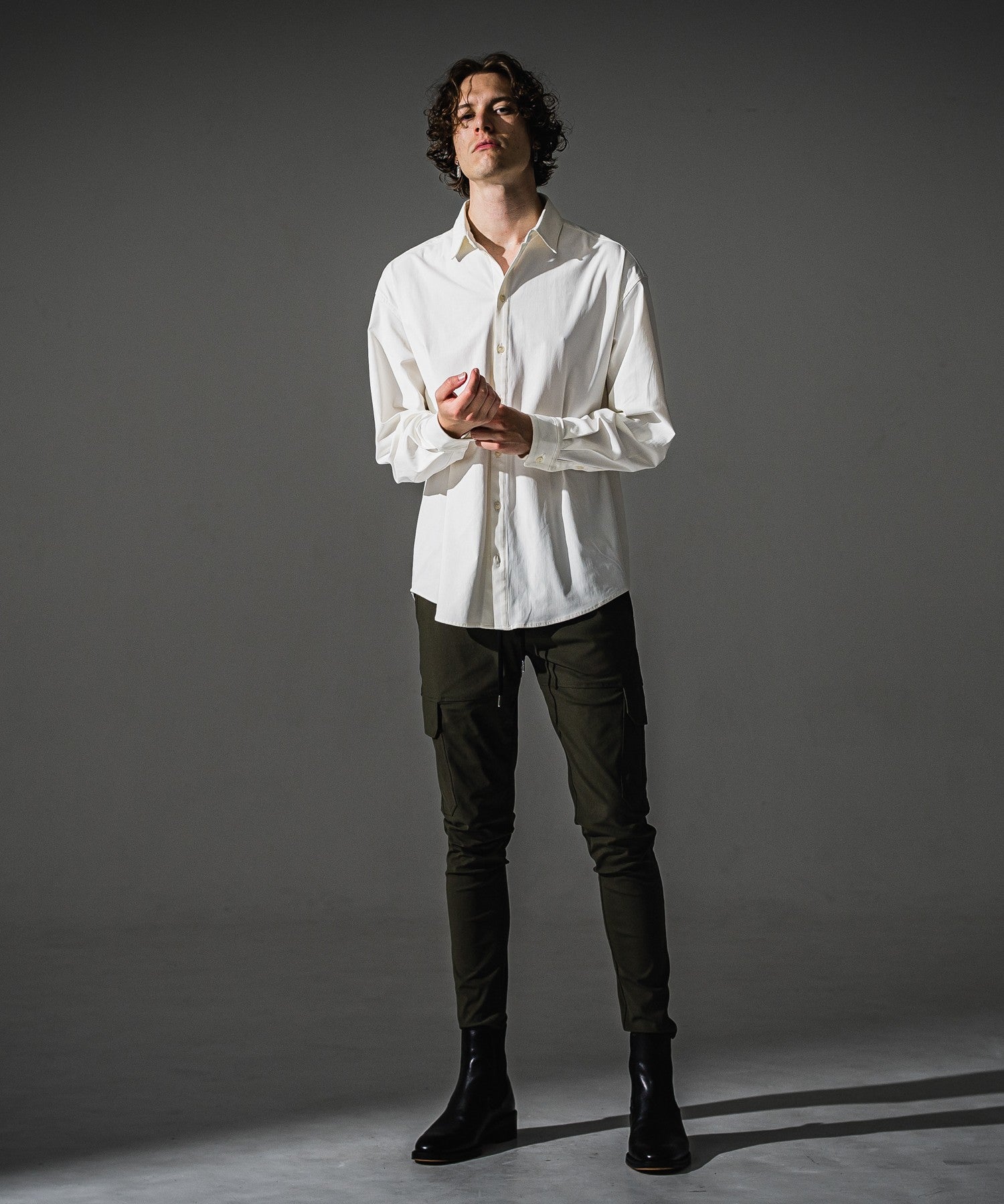 RESOUND CLOTHING リサウンドクロージング NYLON jack shirts RC41-SH-001 WHITE