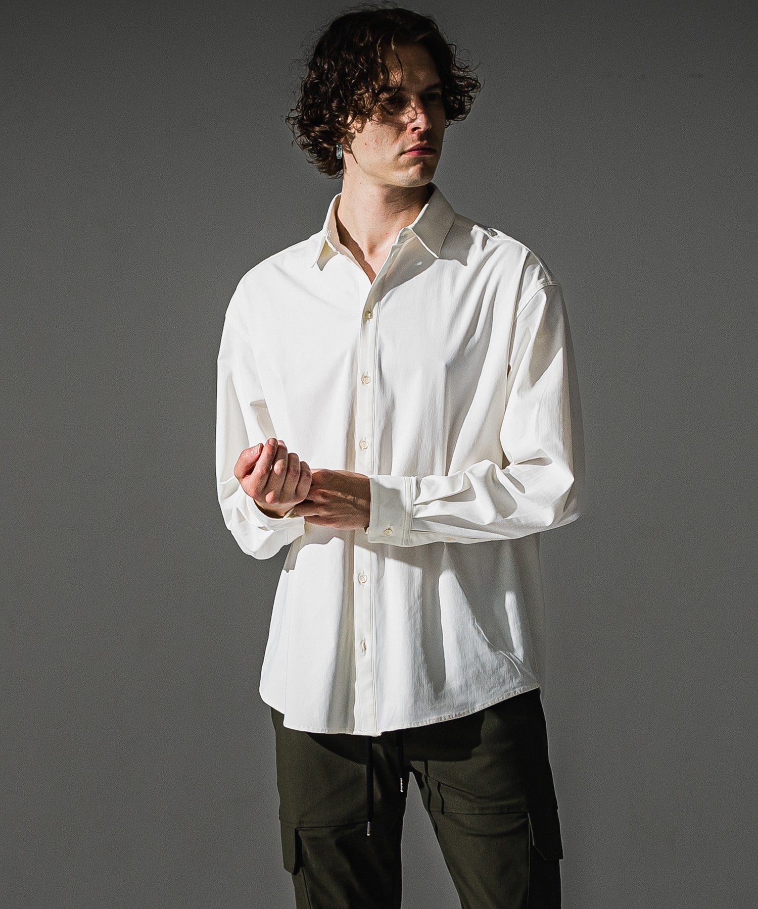 RESOUND CLOTHING リサウンドクロージング NYLON jack shirts RC41-SH-001 WHITE
