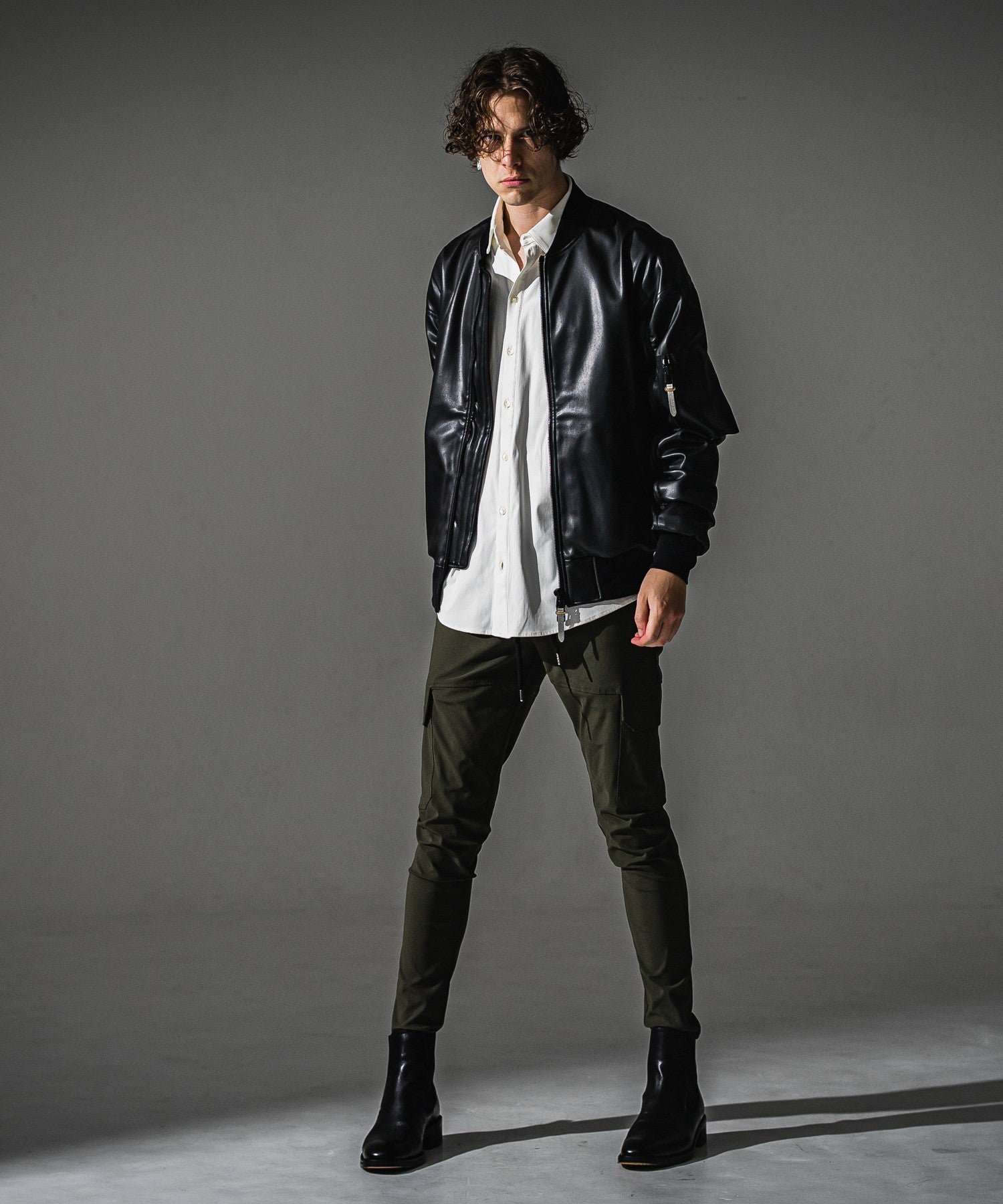 RESOUND CLOTHING リサウンドクロージング NYLON jack shirts RC41-SH-001 WHITE