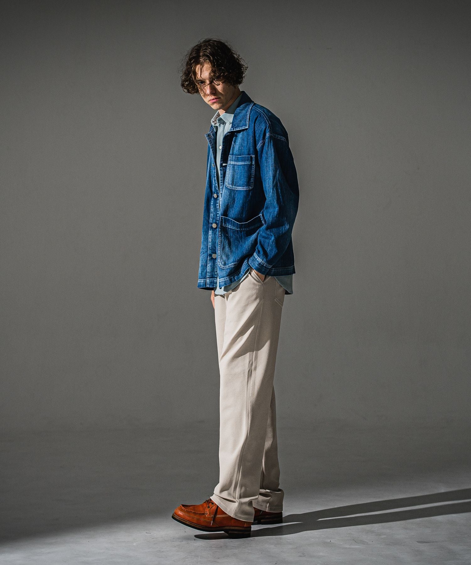 RESOUND CLOTHING リサウンドクロージング NYLON jack shirts RC41-SH-001 AQUA