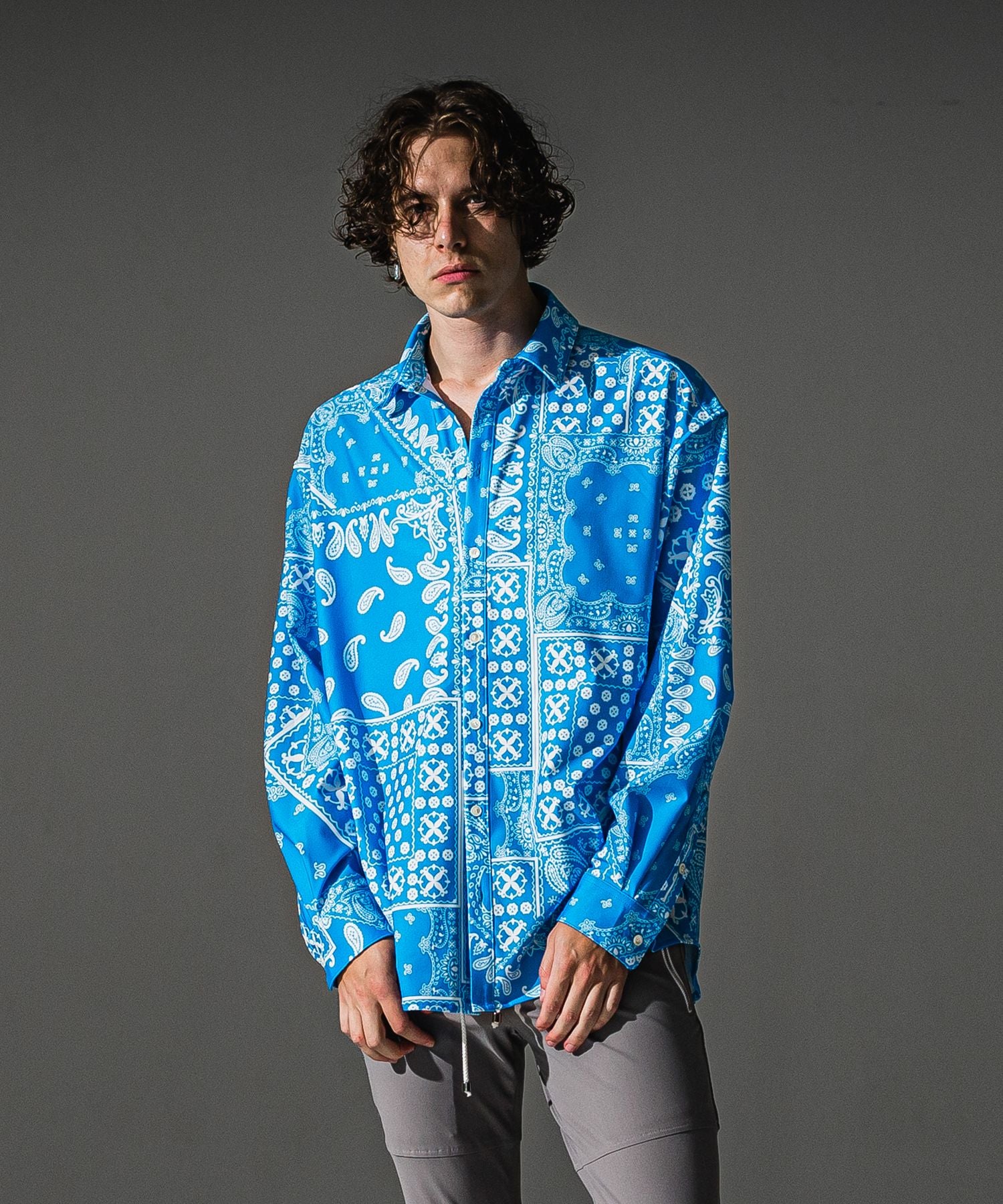 RESOUND CLOTHING リサウンドクロージング BANDANA JACKSHIRTS RC41-SH-002 BLUEBANDANA