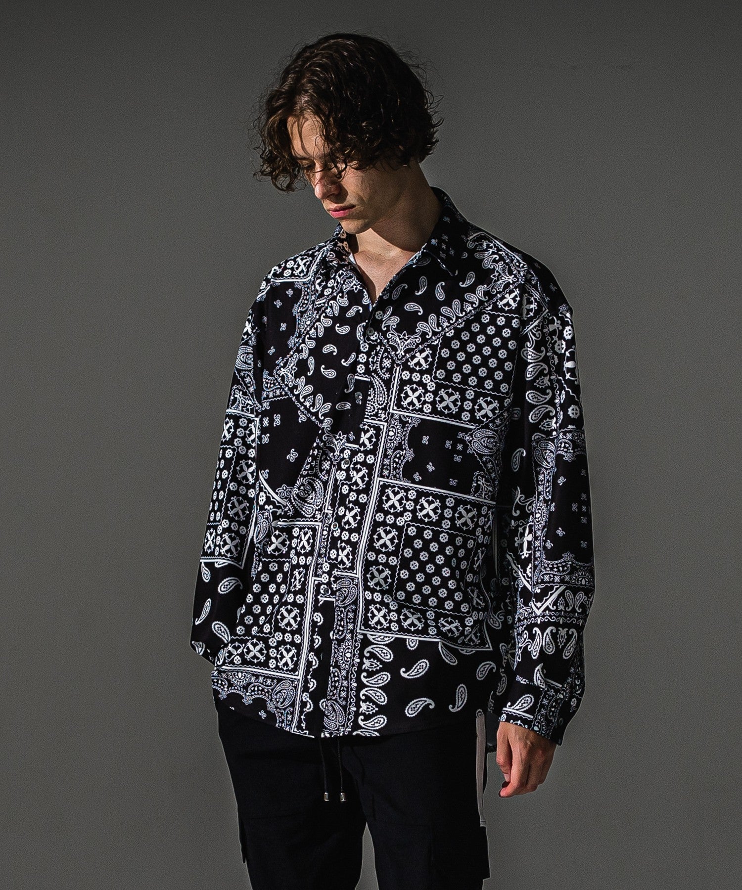 RESOUND CLOTHING リサウンドクロージング BANDANA JACKSHIRTS RC41-SH-002 BKBANADANA
