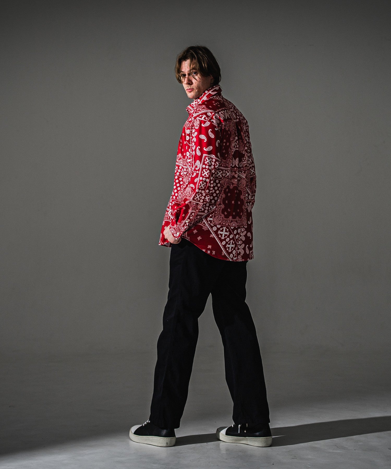 RESOUND CLOTHING リサウンドクロージング BANDANA JACKSHIRTS RC41-SH-002 REDBANDANA