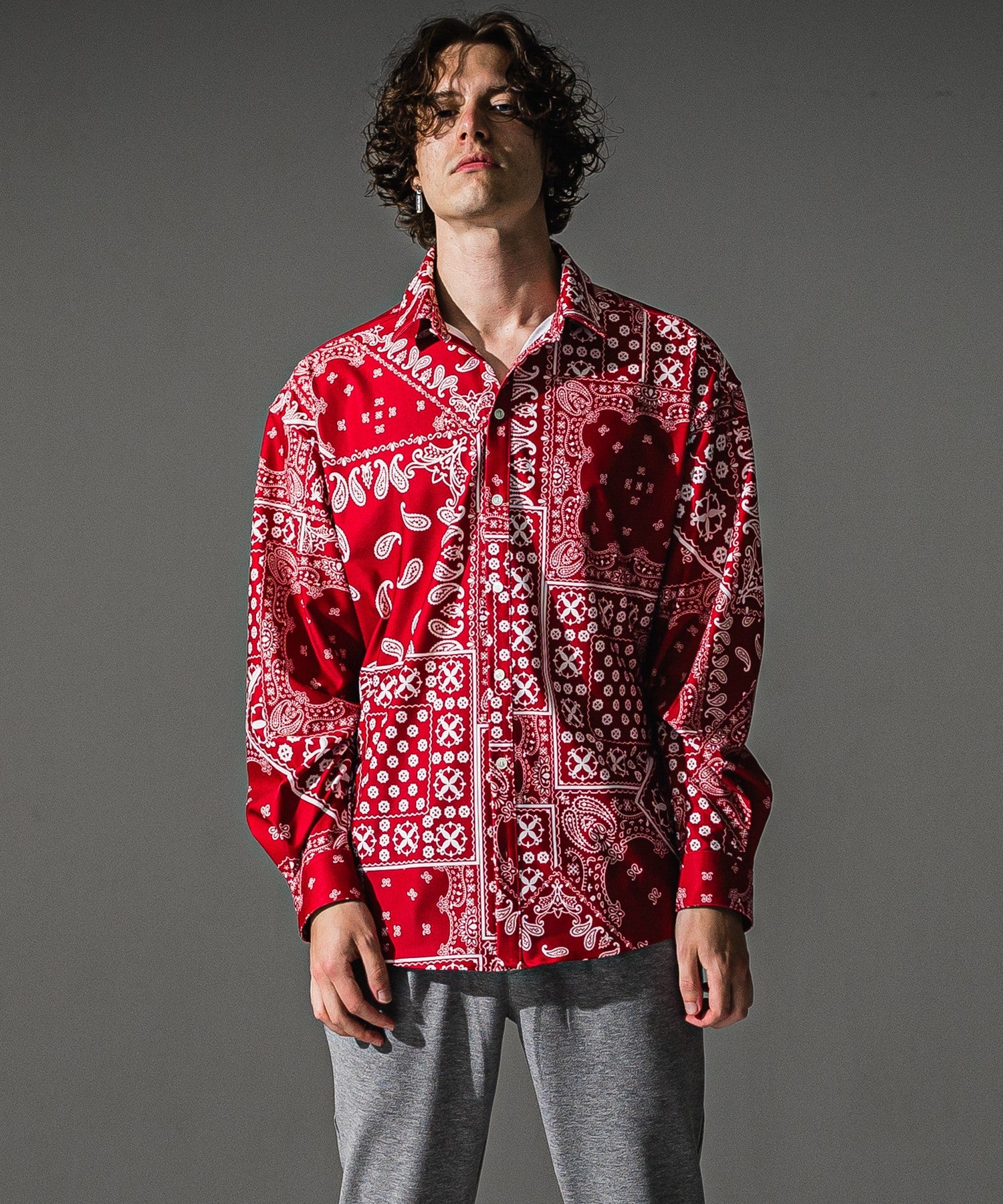 RESOUND CLOTHING リサウンドクロージング BANDANA JACKSHIRTS RC41-SH-002 REDBANDANA