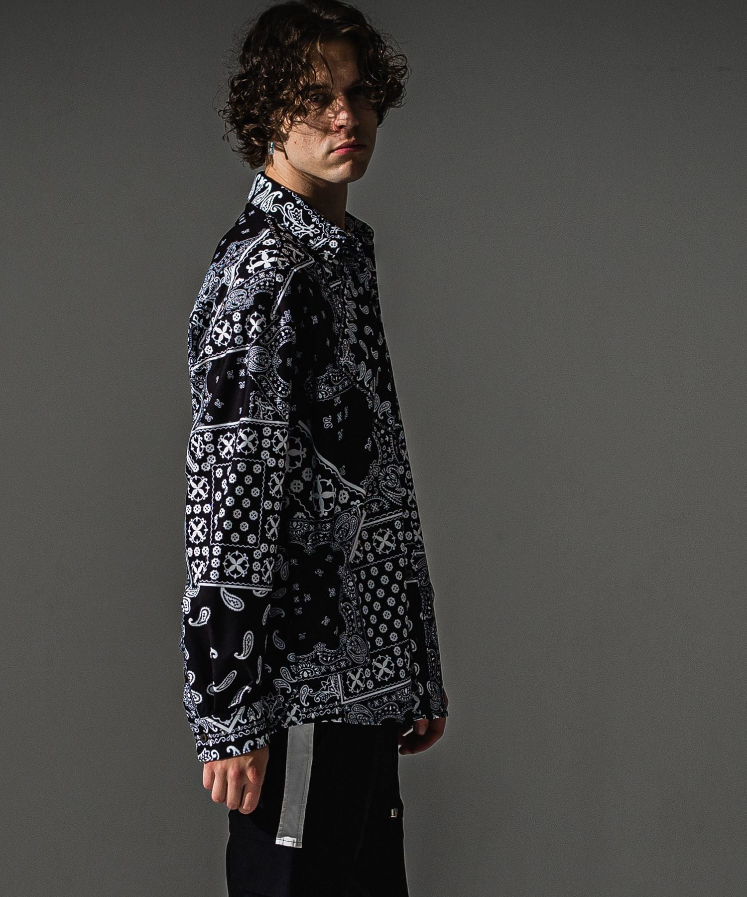 RESOUND CLOTHING リサウンドクロージング BANDANA JACKSHIRTS RC41-SH-002 BKBANADANA