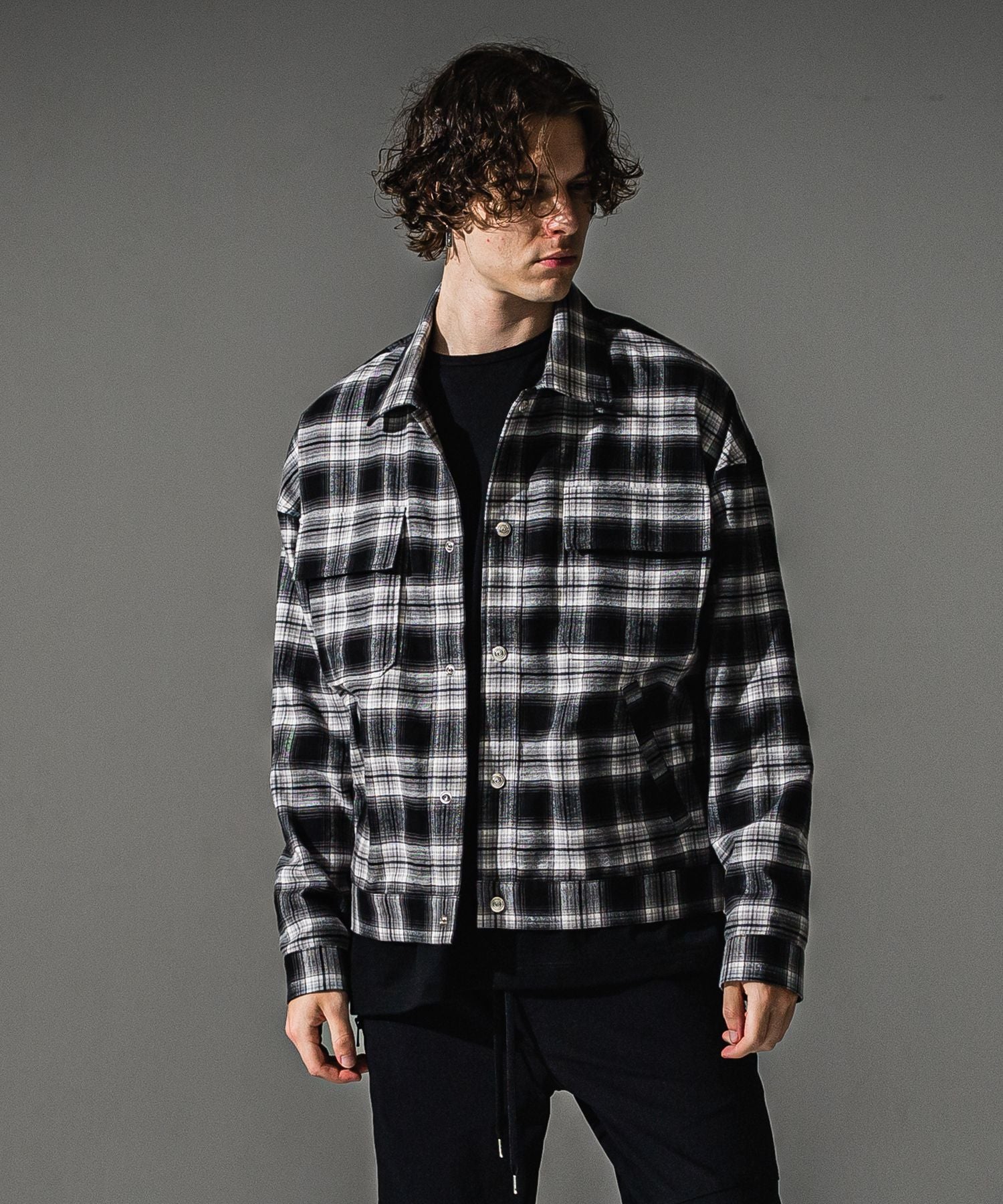 RESOUND CLOTHING リサウンドクロージング check shirt JK RC41-SH-003 BLACK