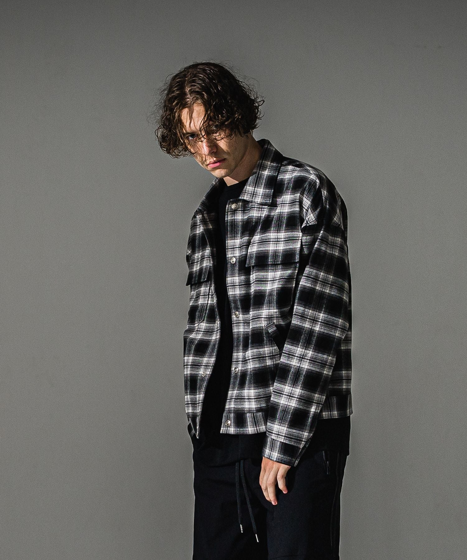 RESOUND CLOTHING リサウンドクロージング check shirt JK RC41-SH-003 BLACK