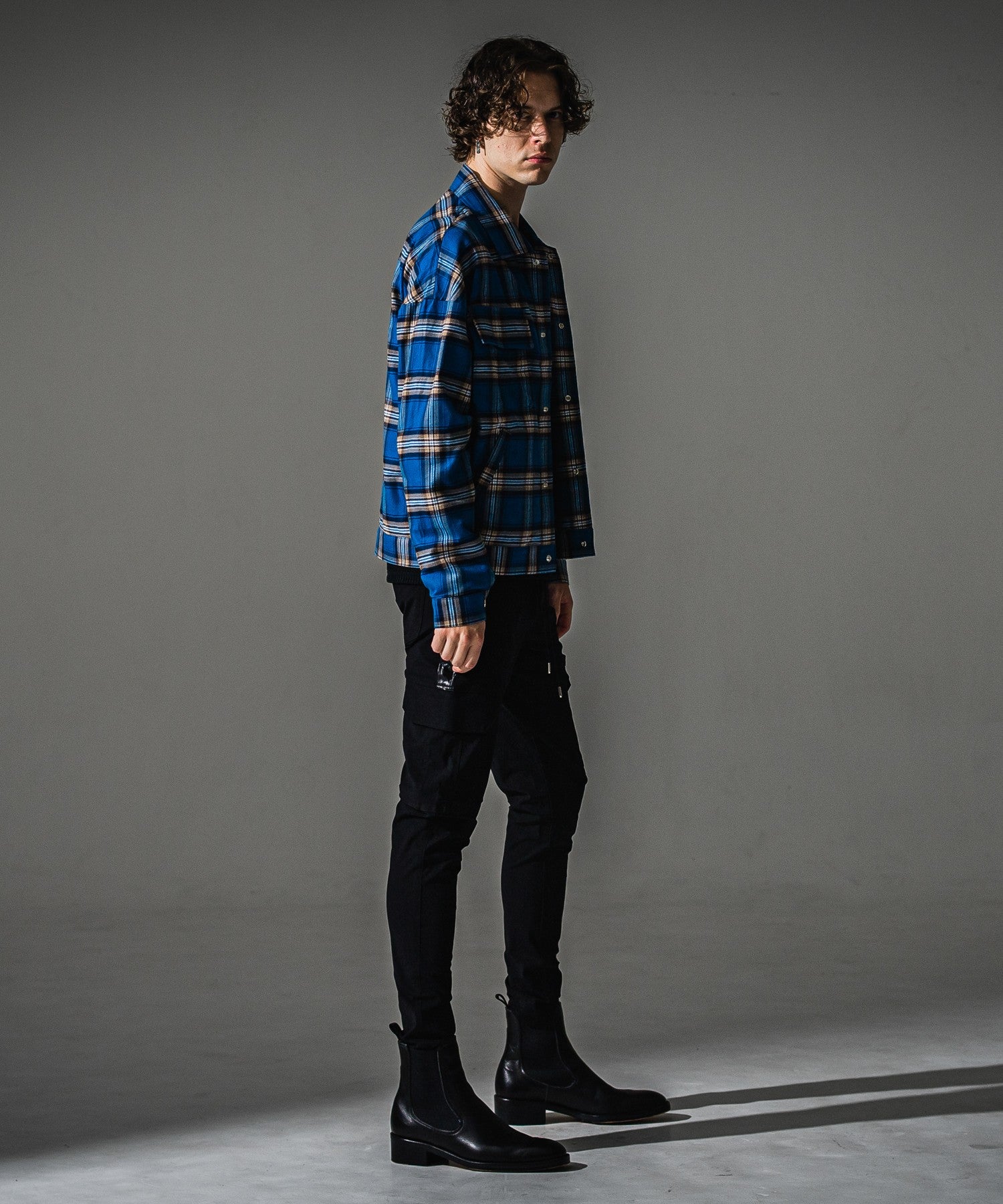 RESOUND CLOTHING リサウンドクロージング check shirt JK RC41-SH-003 BLUE