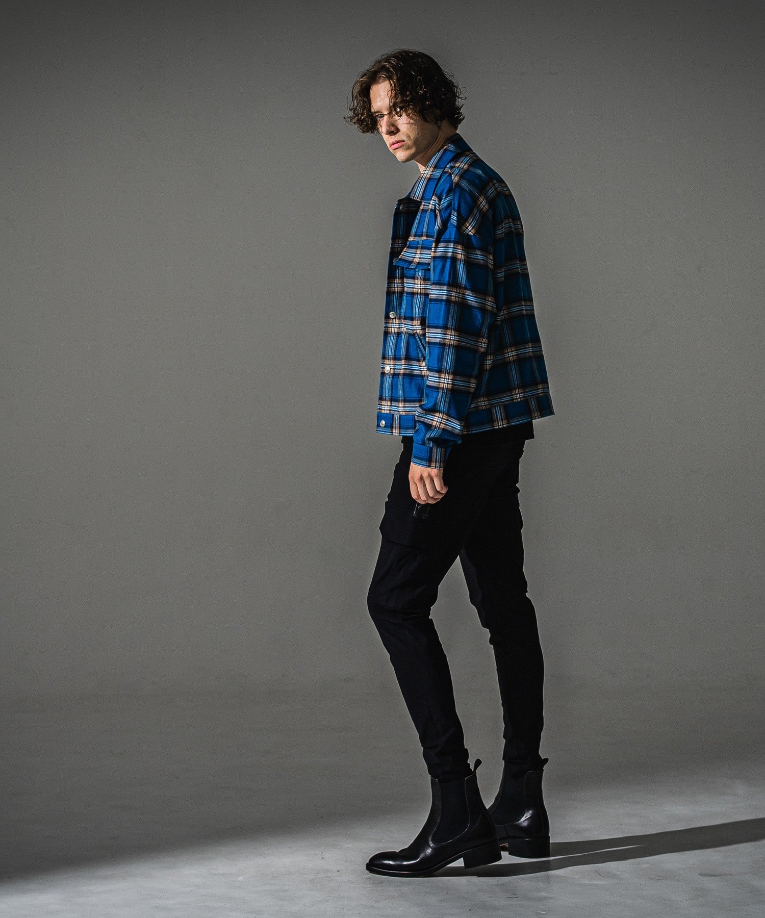 RESOUND CLOTHING リサウンドクロージング check shirt JK RC41-SH-003 BLUE