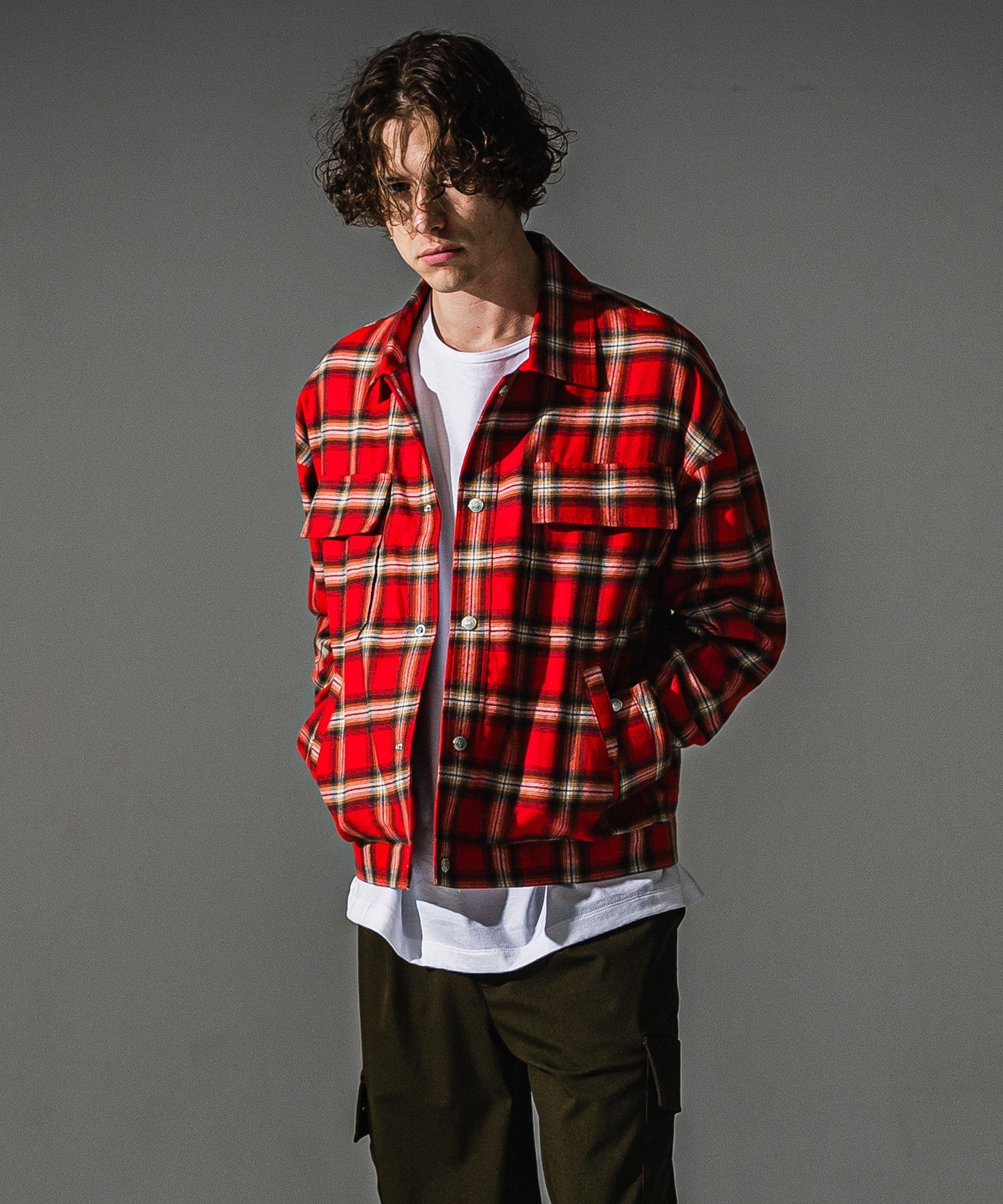 RESOUND CLOTHING リサウンドクロージング check shirt JK RC41-SH-003 RED