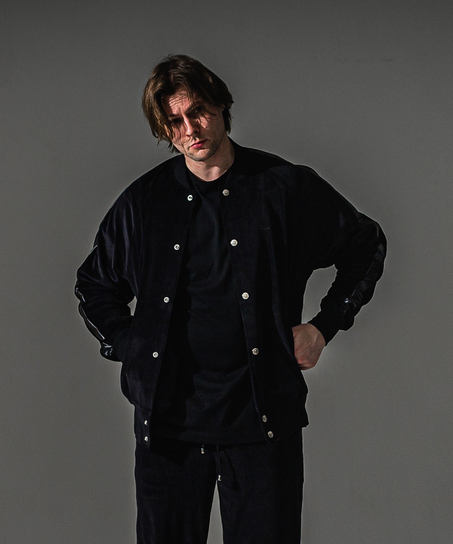 RESOUND CLOTHING リサウンドクロージング VELOUR Varsity RC41-C-005 BLACK