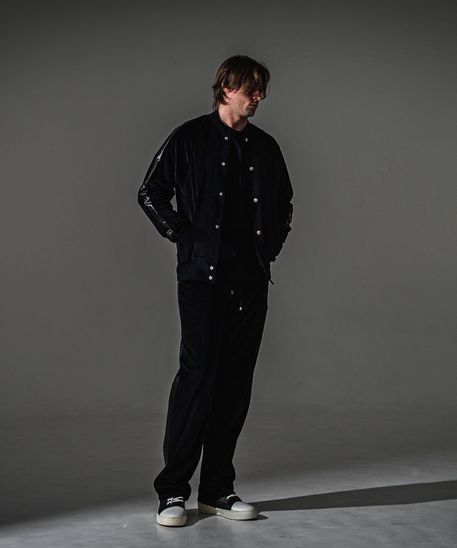 RESOUND CLOTHING リサウンドクロージング VELOUR Varsity RC41-C-005 BLACK