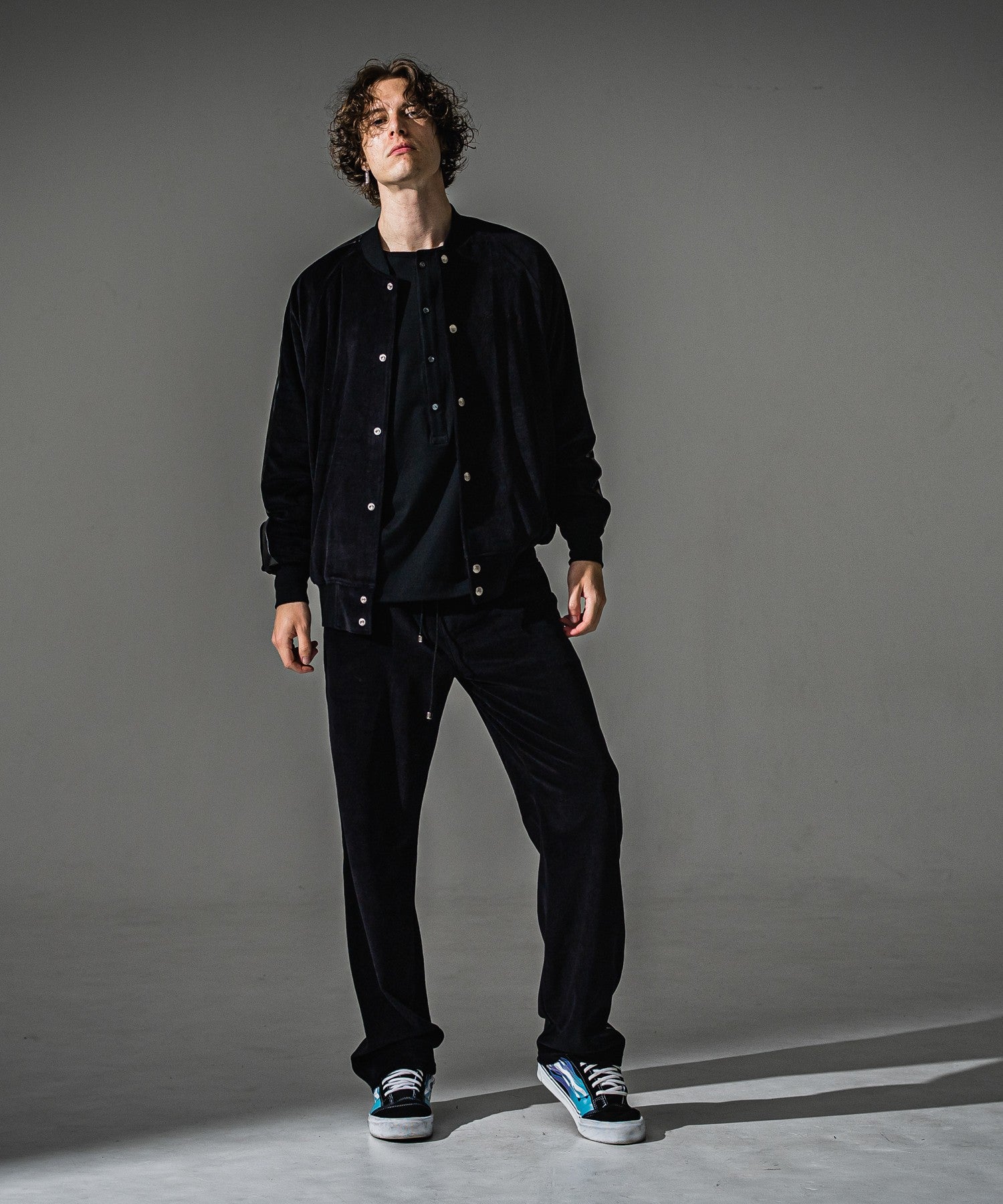 RESOUND CLOTHING リサウンドクロージング VELOUR Varsity RC41-C-005 BLACK
