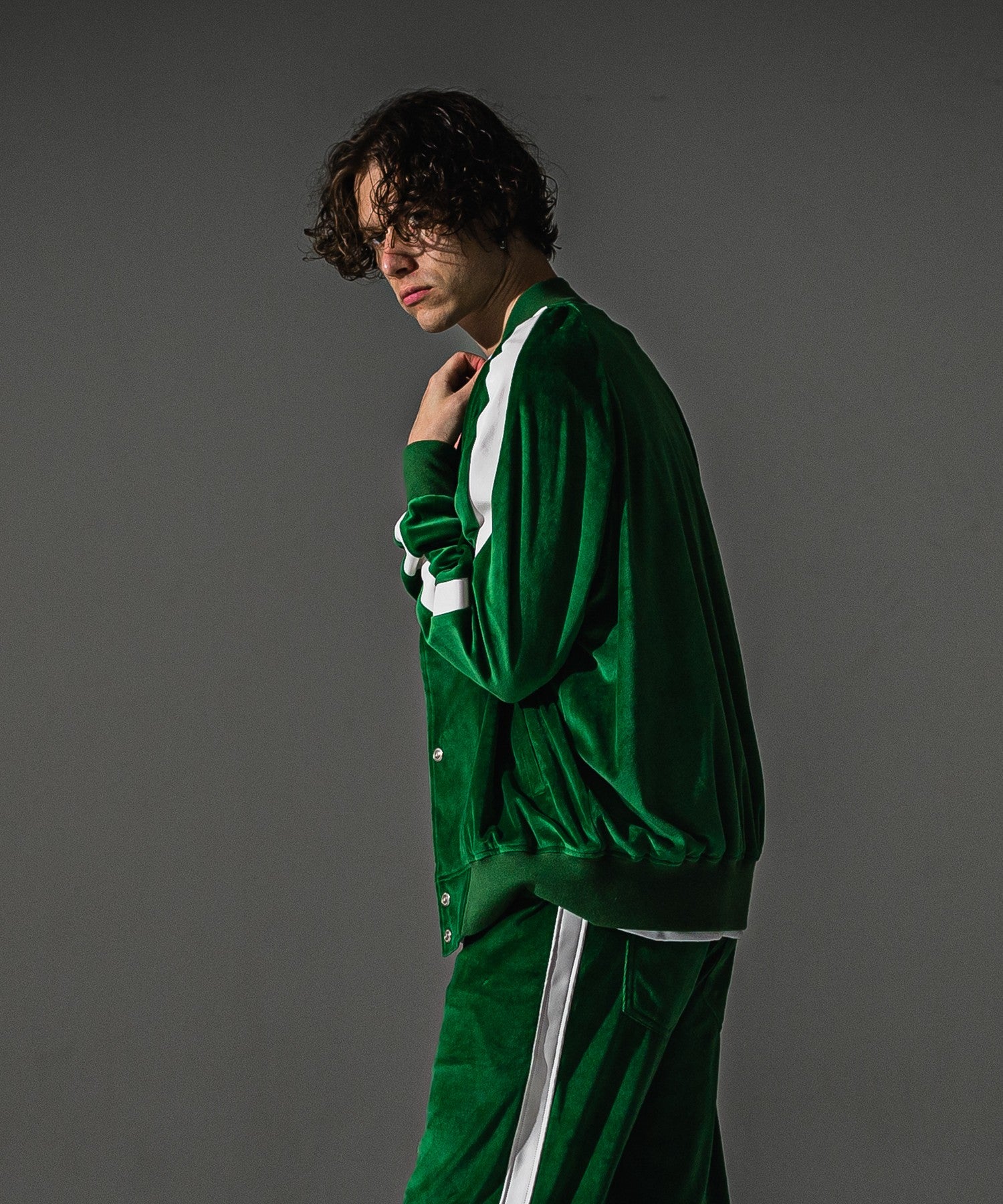 RESOUND CLOTHING リサウンドクロージング VELOUR Varsity RC41-C-005 GREEN